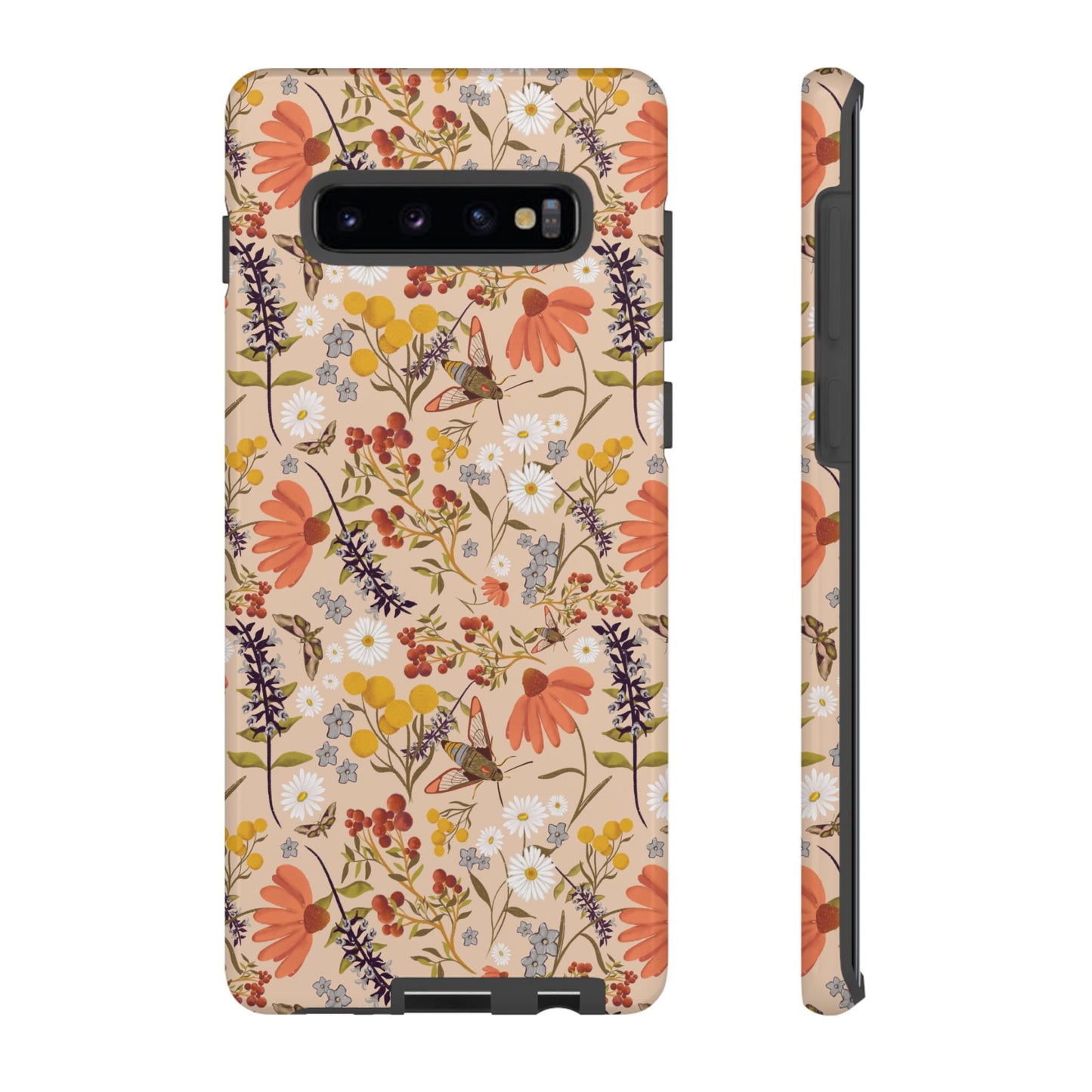 Cottage core hand drawn design, phone tough case