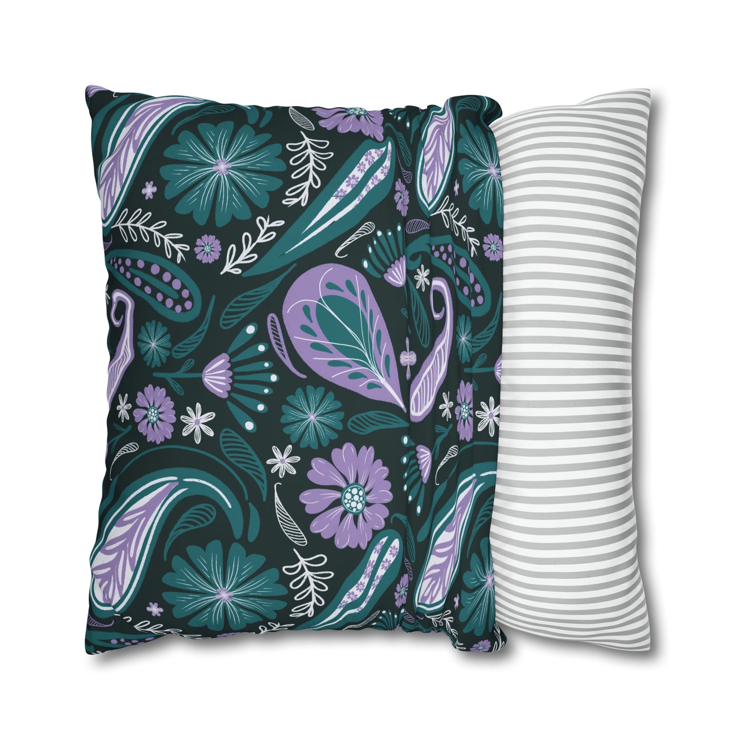 Serenity - hand drawn patterned cushion cover serene deep teal - Solei Designs