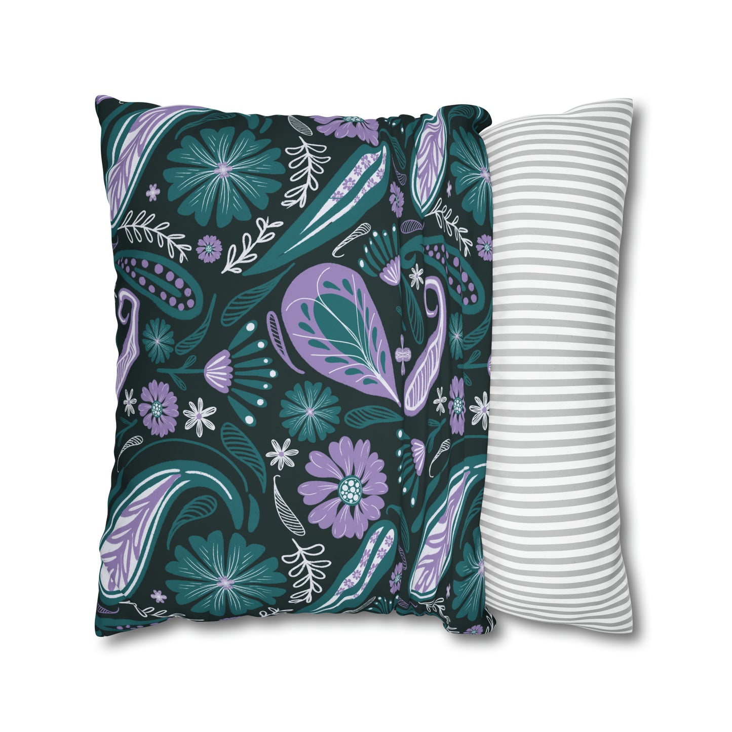 Serenity - hand drawn patterned cushion cover serene deep teal - Solei Designs