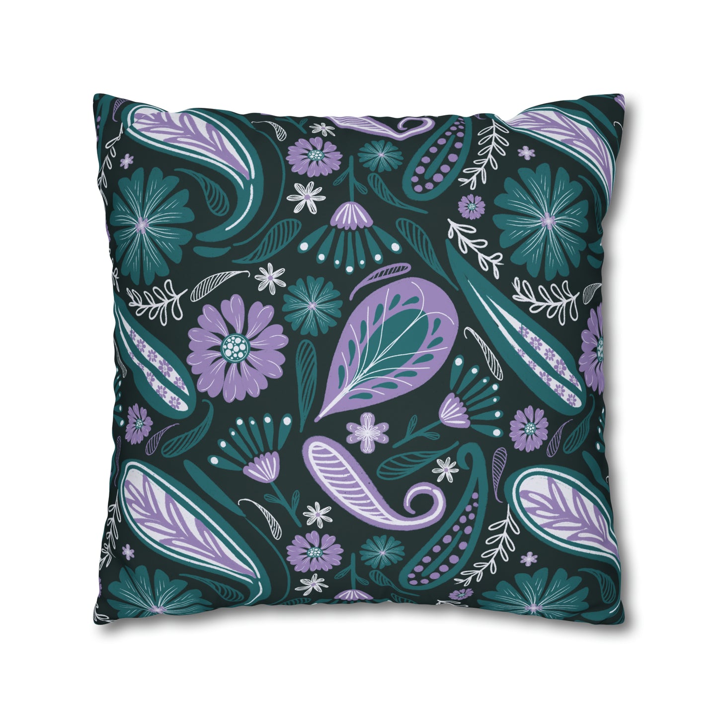 Serenity - hand drawn patterned cushion cover serene deep teal - Solei Designs