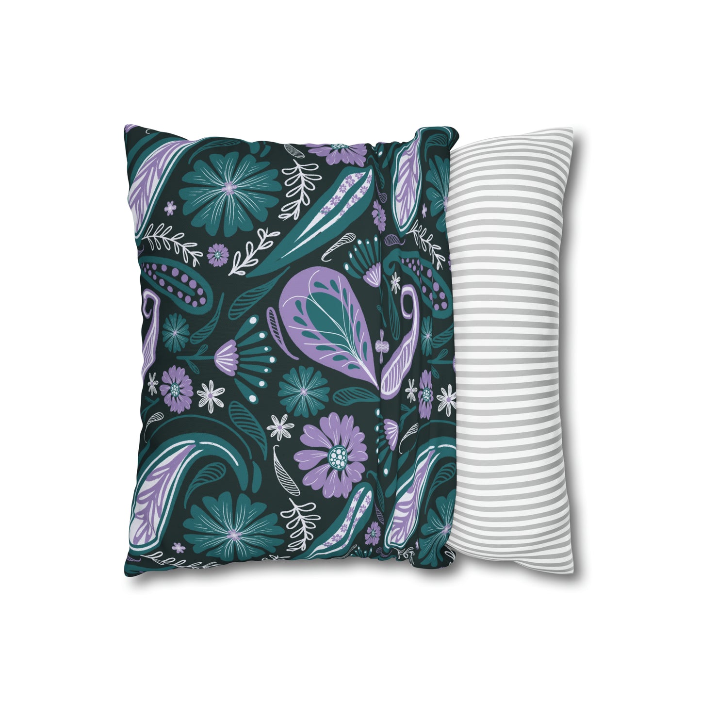 Serenity - hand drawn patterned cushion cover serene deep teal - Solei Designs
