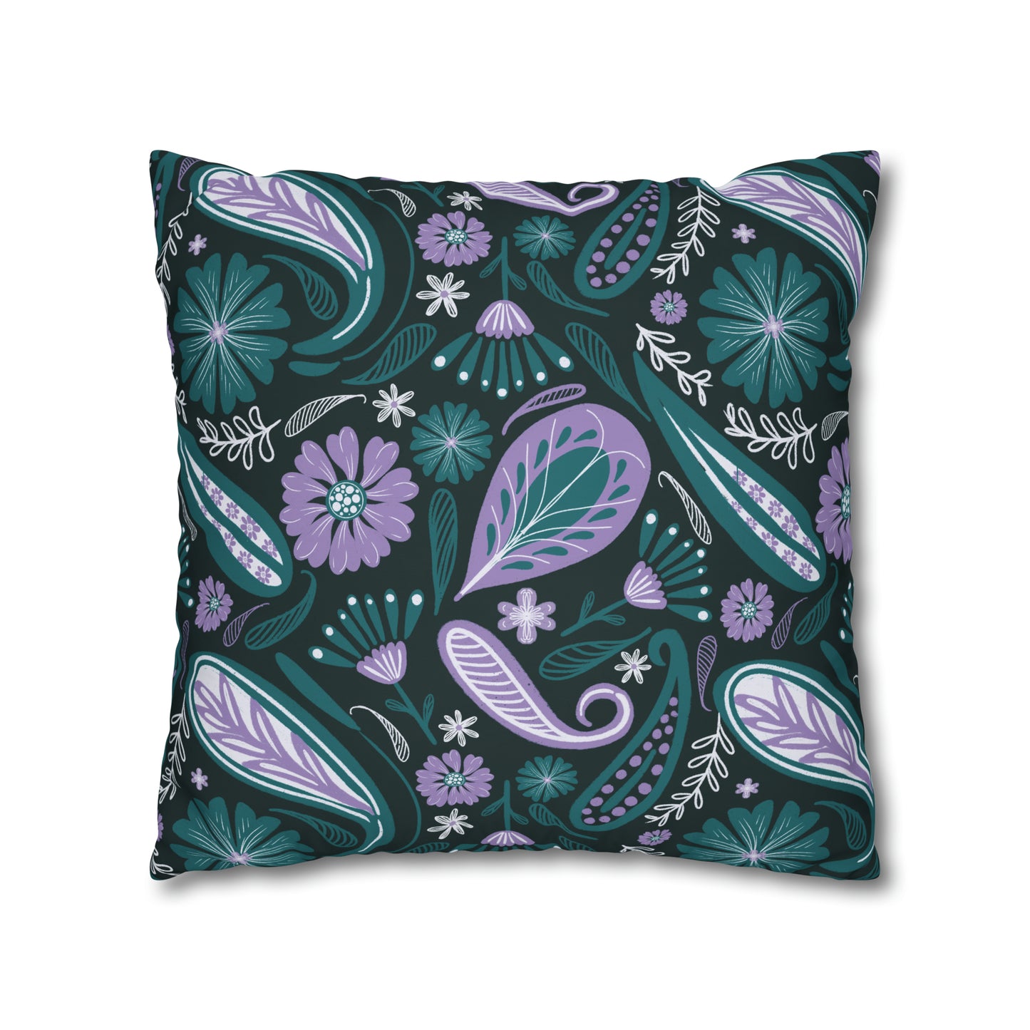 Serenity - hand drawn patterned cushion cover serene deep teal - Solei Designs