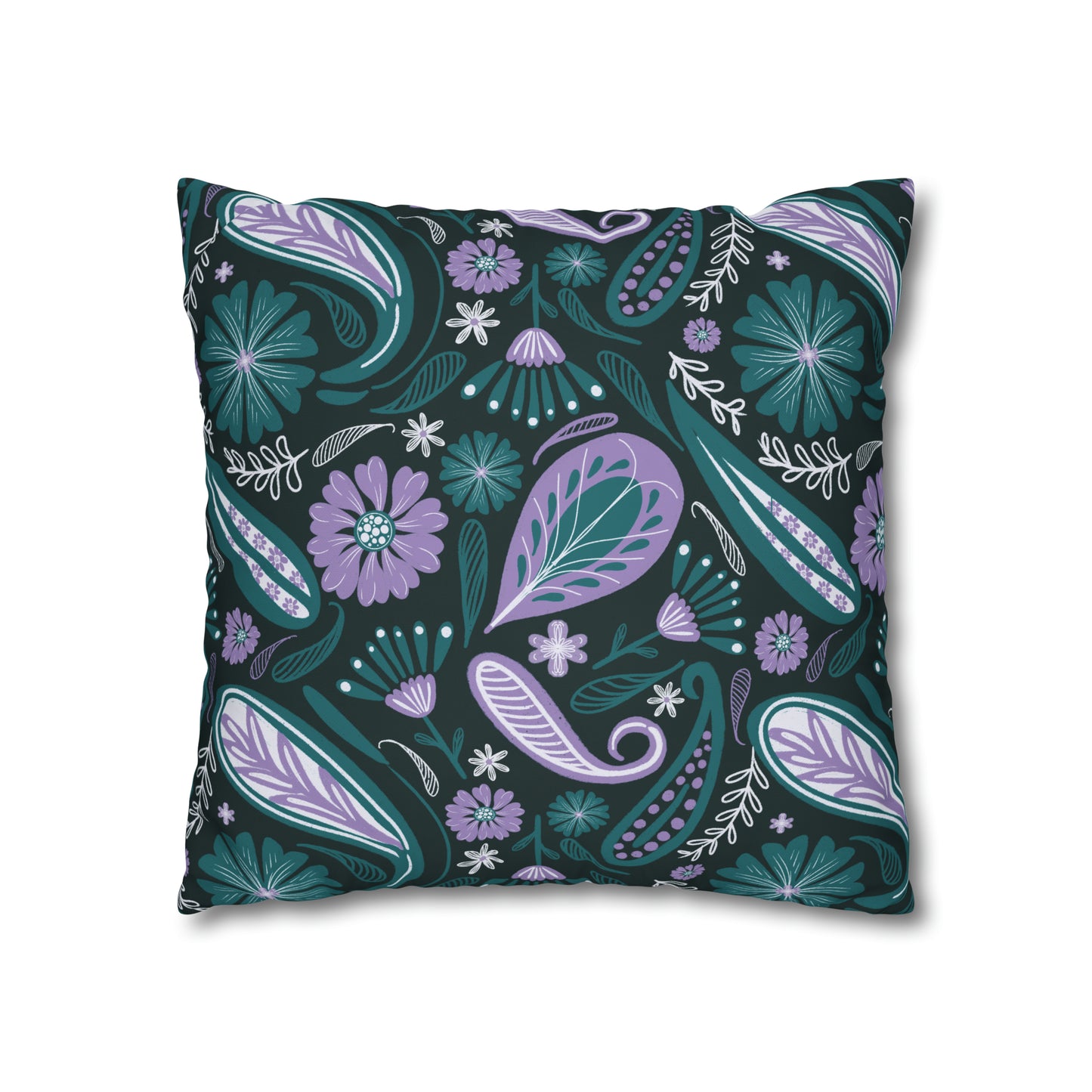 Serenity - hand drawn patterned cushion cover serene deep teal - Solei Designs