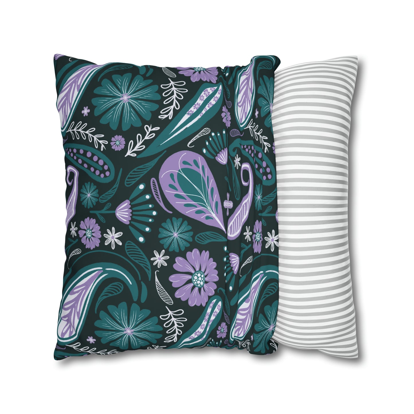 Serenity - hand drawn patterned cushion cover serene deep teal - Solei Designs