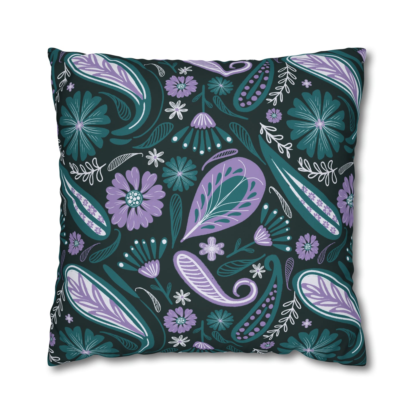 Serenity - hand drawn patterned cushion cover serene deep teal - Solei Designs