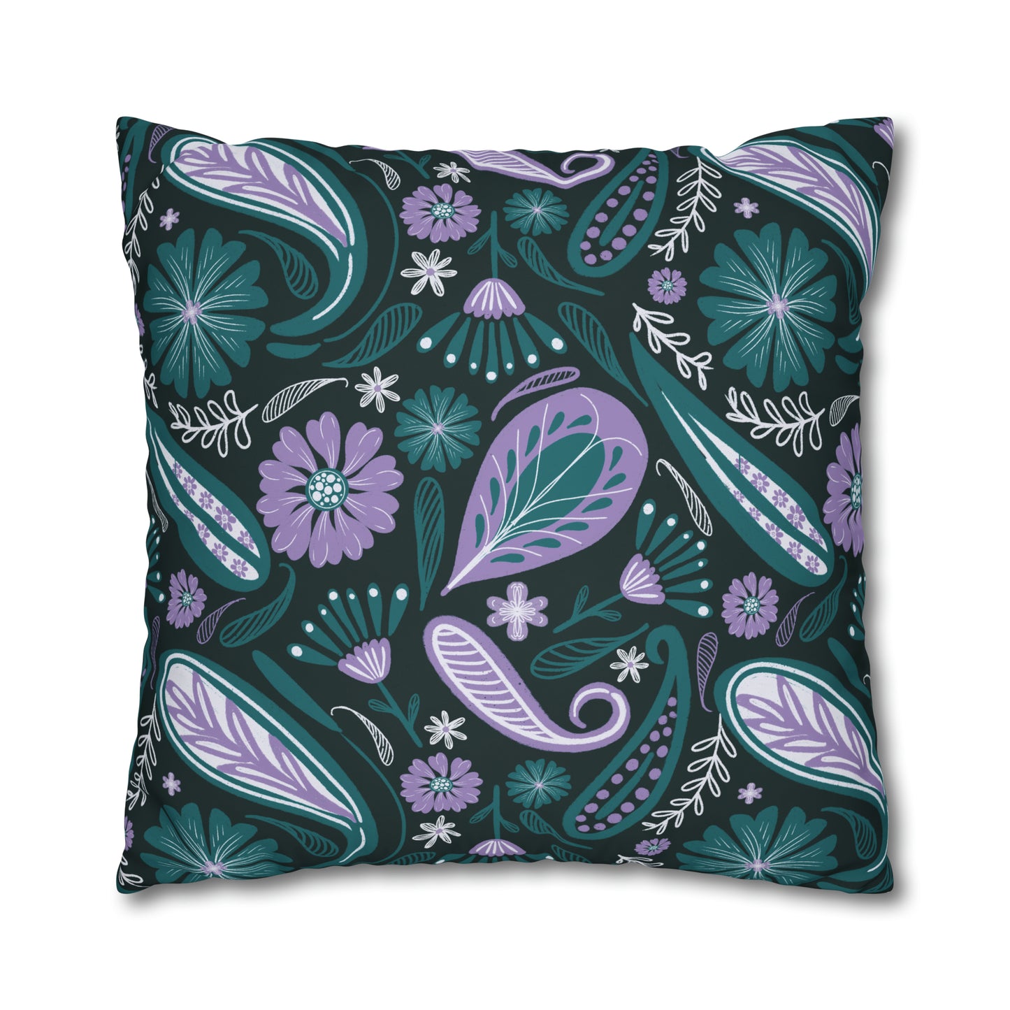 Serenity - hand drawn patterned cushion cover serene deep teal - Solei Designs