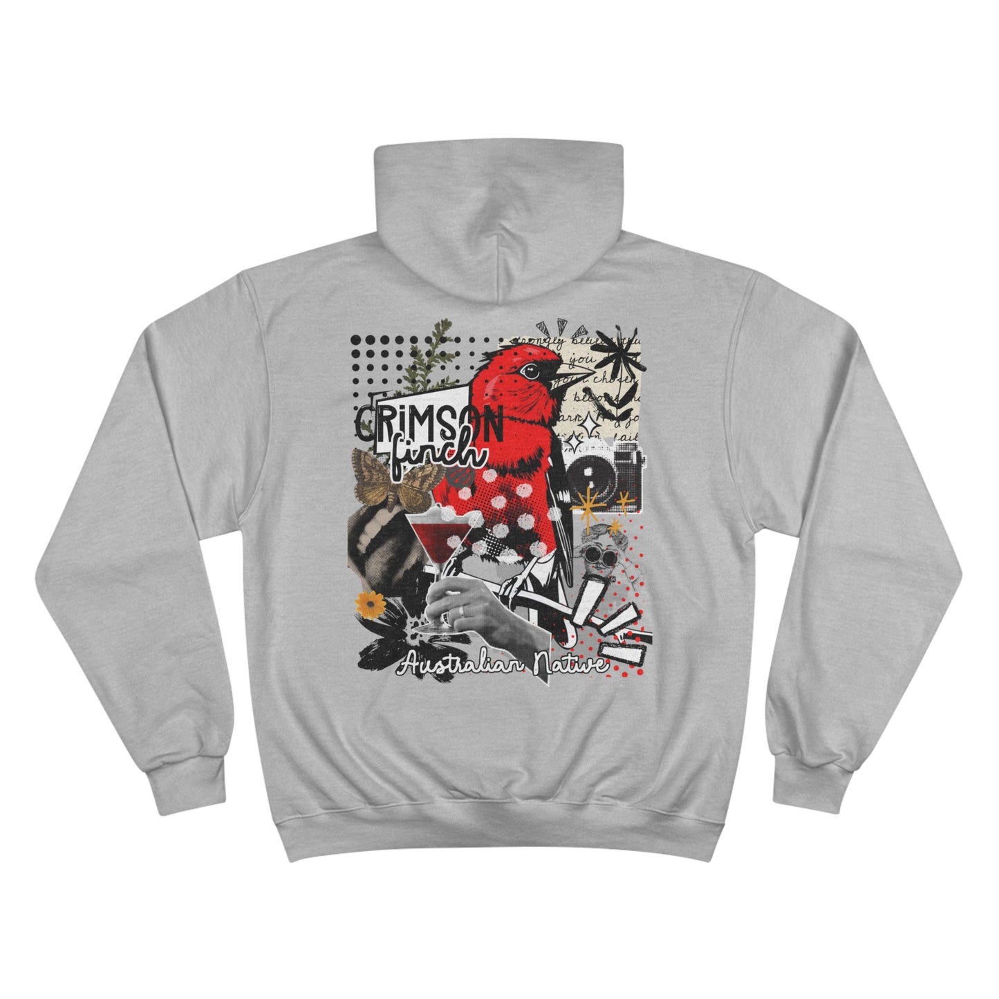 Crimson Finch Champion Hoodie - Australian Nature Inspired Design - Solei Designs