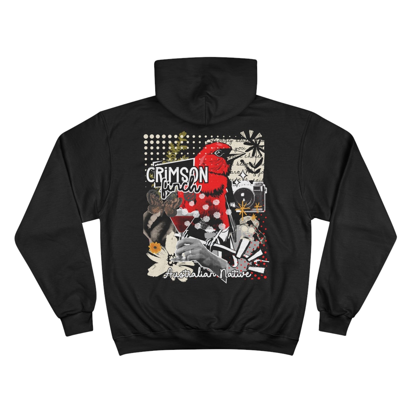 Crimson Finch Champion Hoodie - Australian Nature Inspired Design - Solei Designs