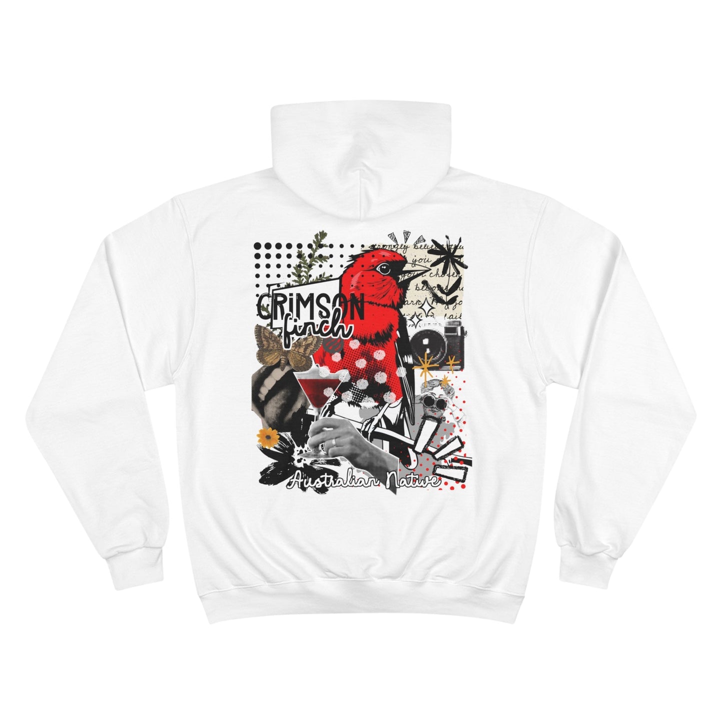 Crimson Finch Champion Hoodie - Australian Nature Inspired Design - Solei Designs