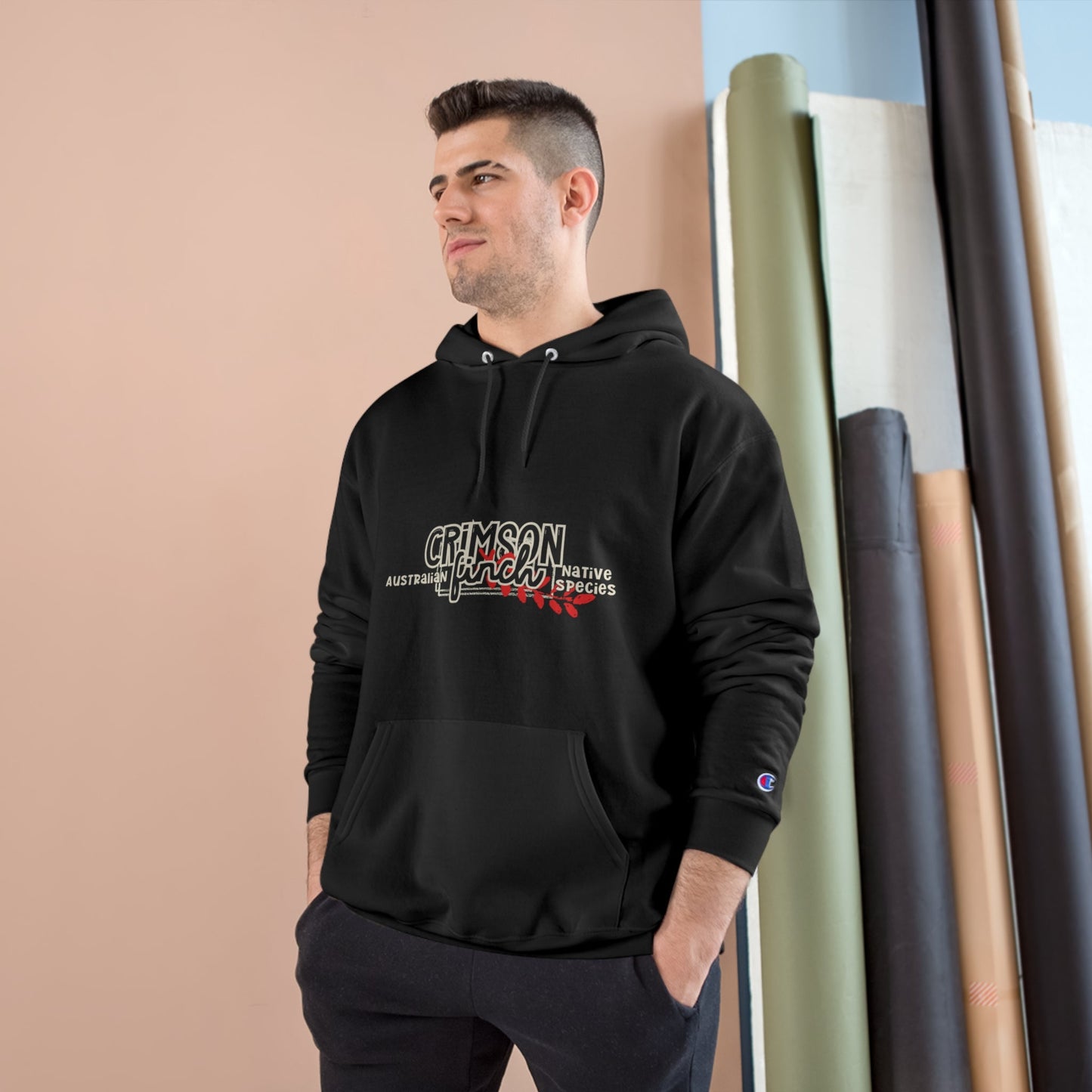 Crimson Finch Champion Hoodie - Australian Nature Inspired Design - Solei Designs