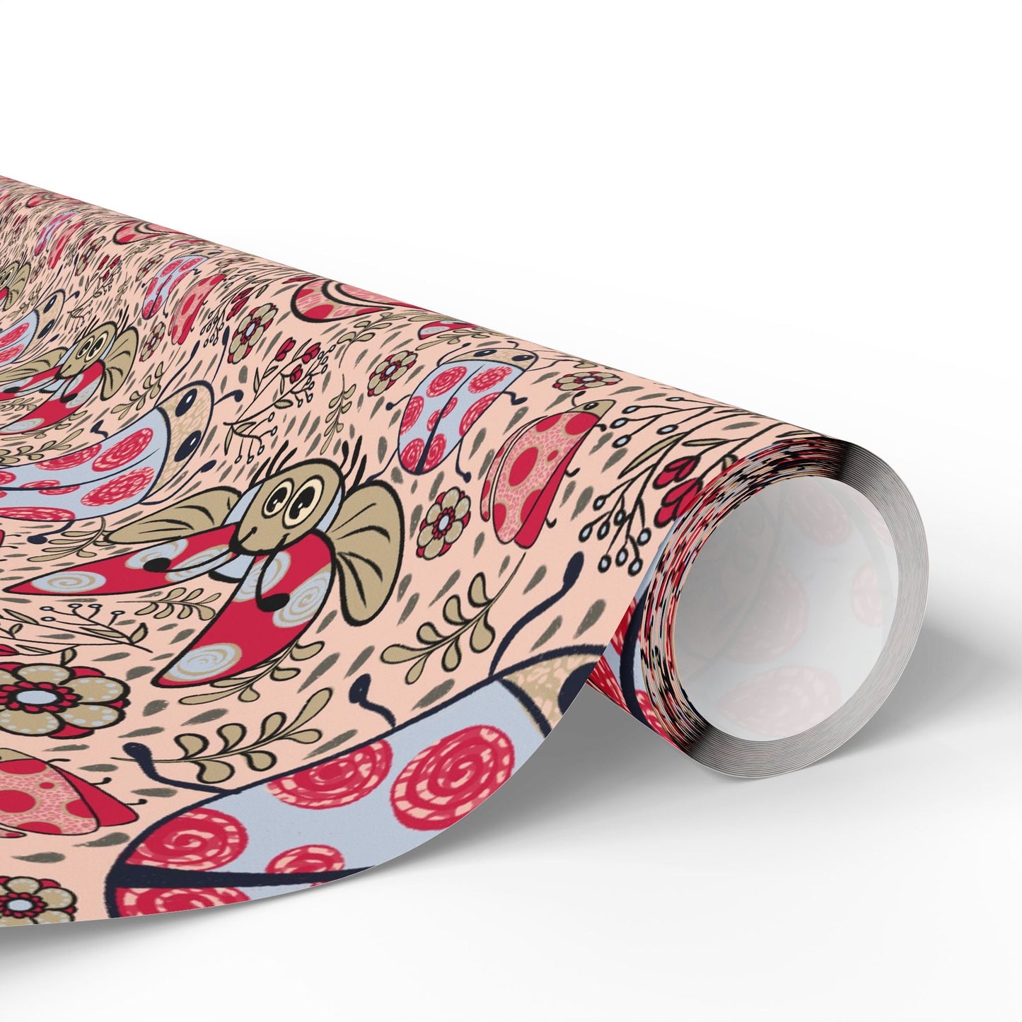 Lady beetles in the rain collection - custom designed Wrapping Paper for Special Occasions - Solei Designs