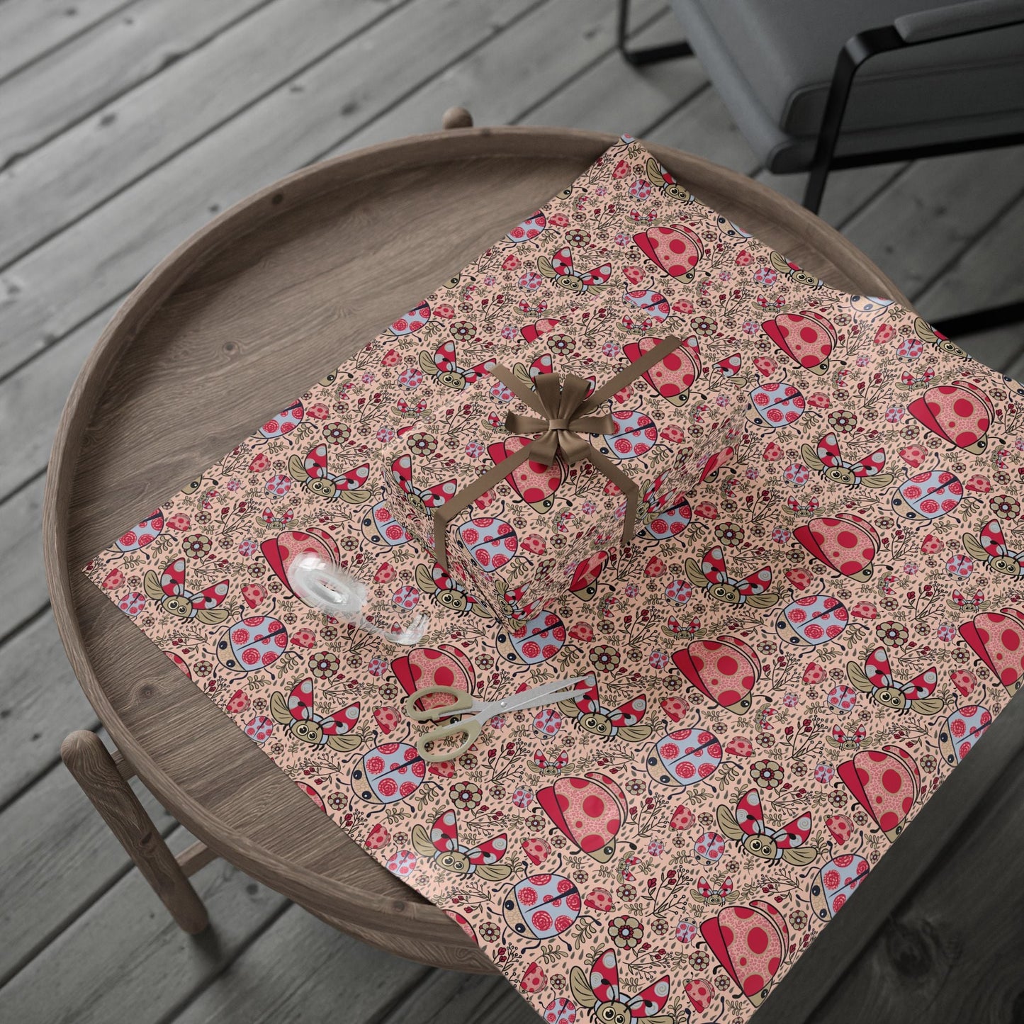Lady beetles in the rain collection - custom designed Wrapping Paper for Special Occasions - Solei Designs