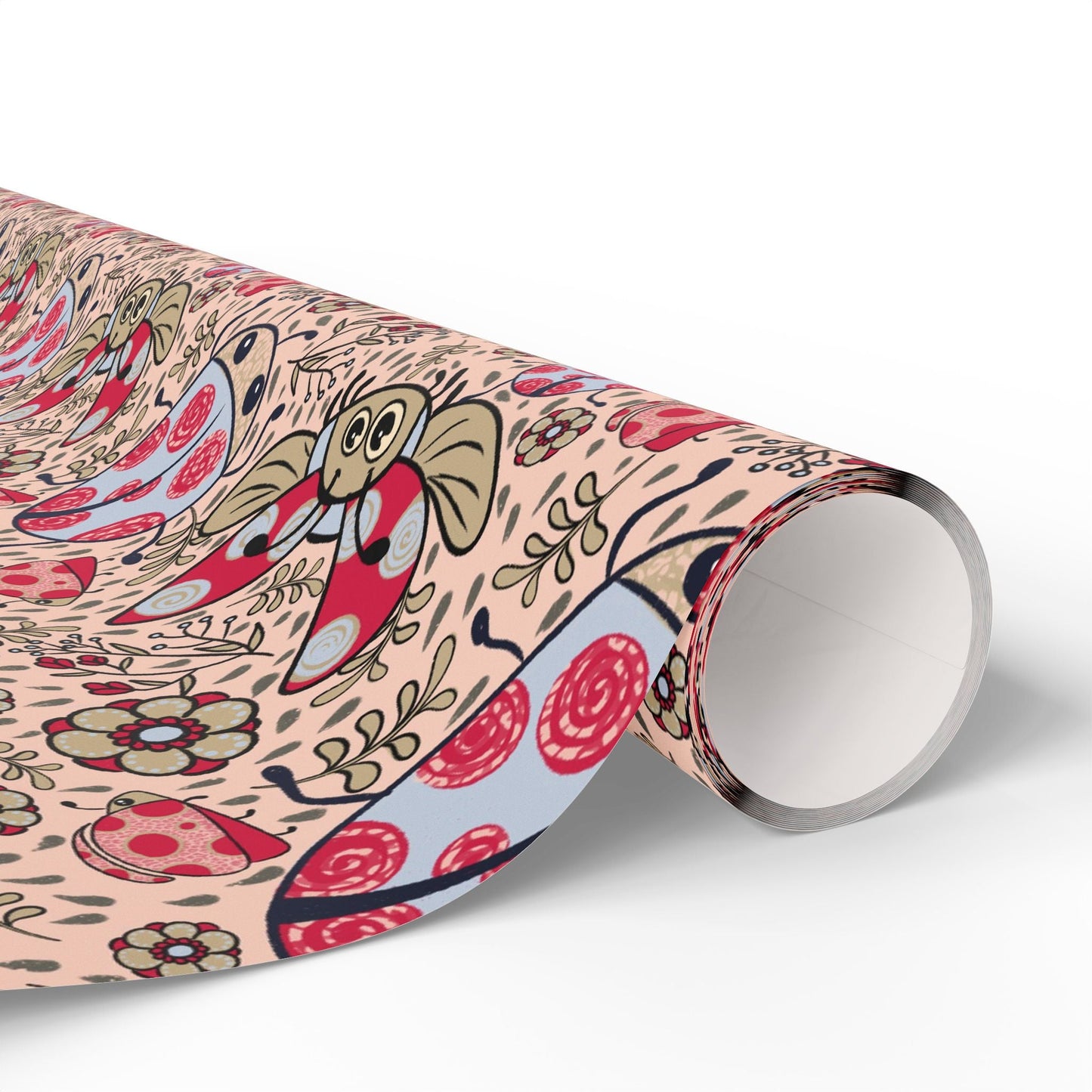 Lady beetles in the rain collection - custom designed Wrapping Paper for Special Occasions - Solei Designs