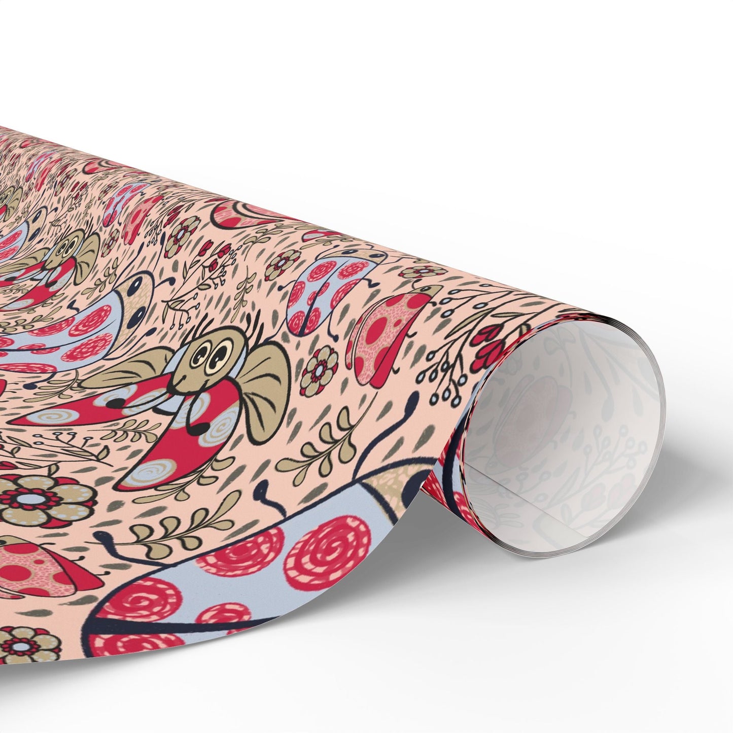 Lady beetles in the rain collection - custom designed Wrapping Paper for Special Occasions - Solei Designs