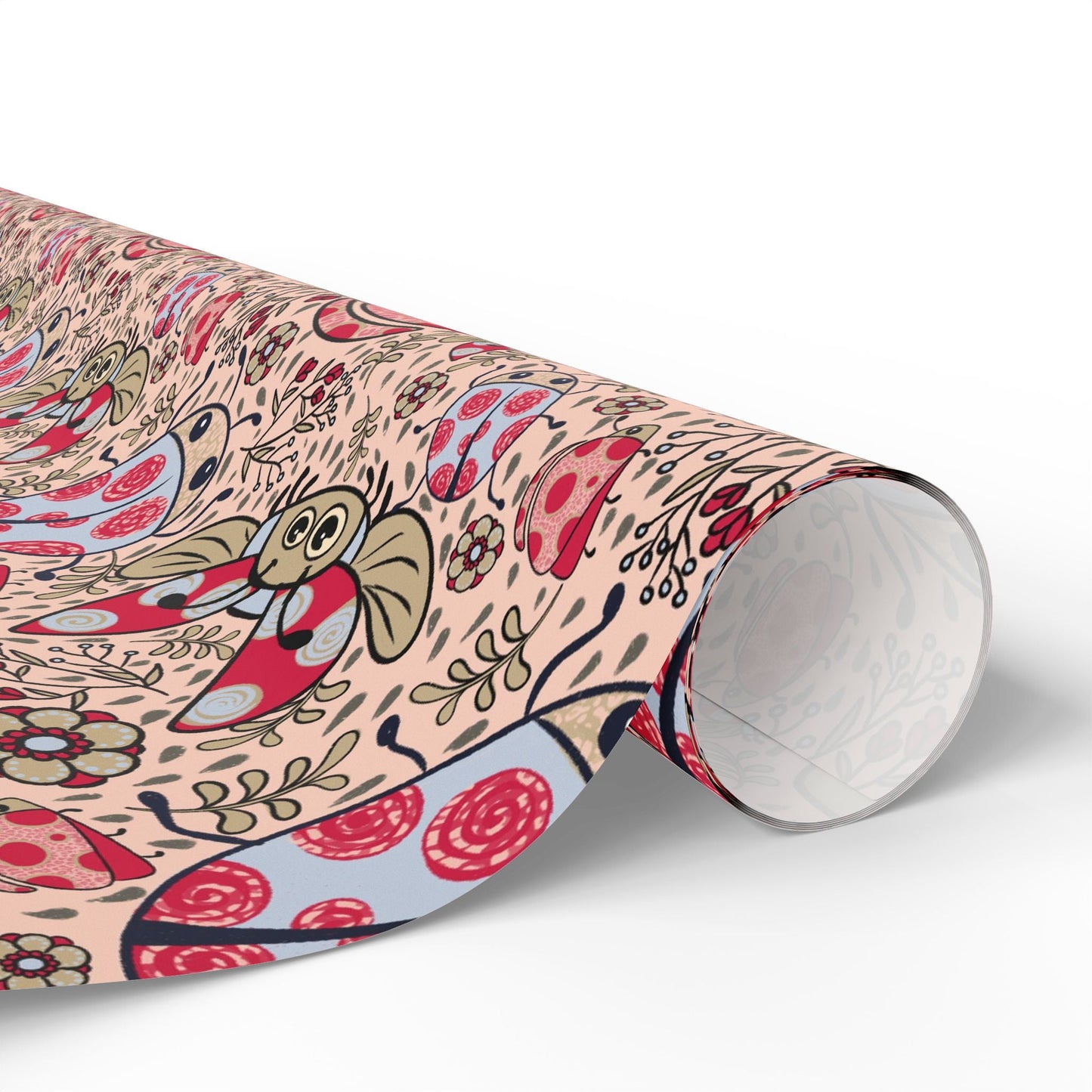 Lady beetles in the rain collection - custom designed Wrapping Paper for Special Occasions - Solei Designs