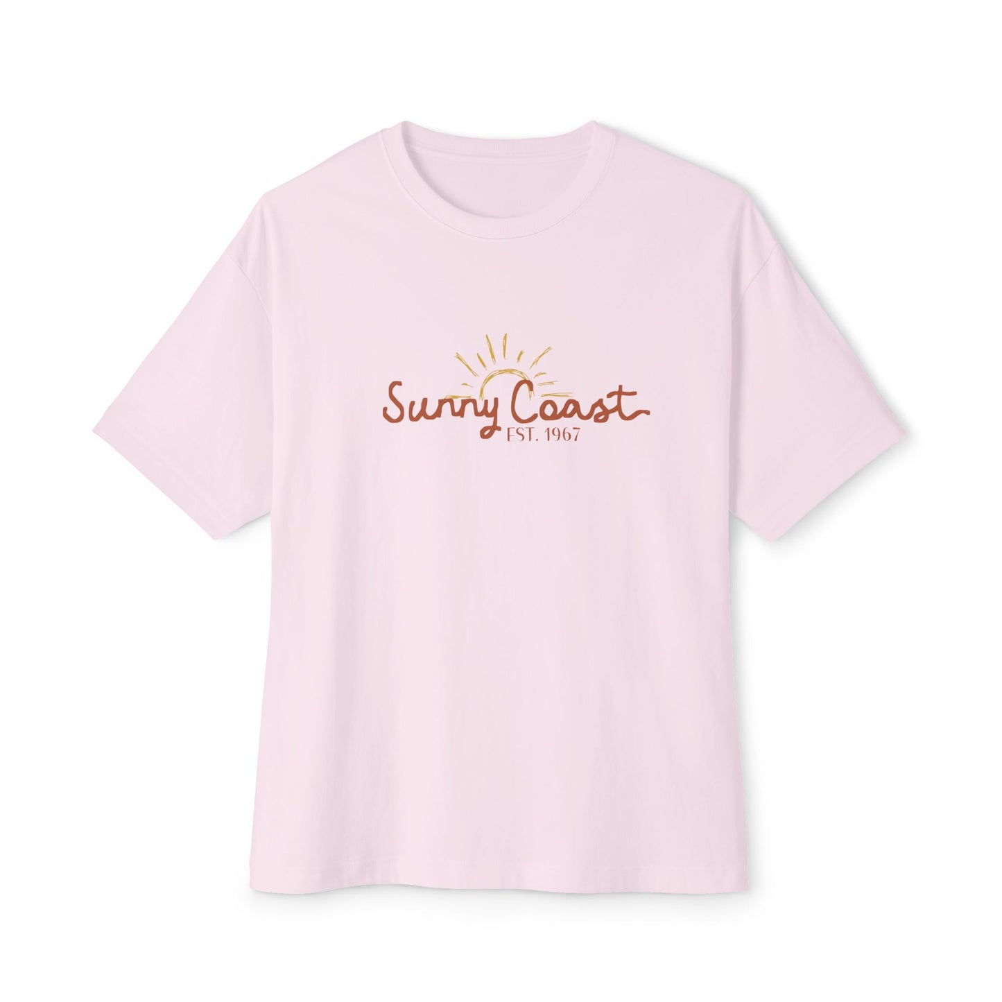 Sunny Coast Vintage Unisex Oversized Boxy Tee - Relaxed Fit Graphic Tee for Beach Lovers - Solei Designs
