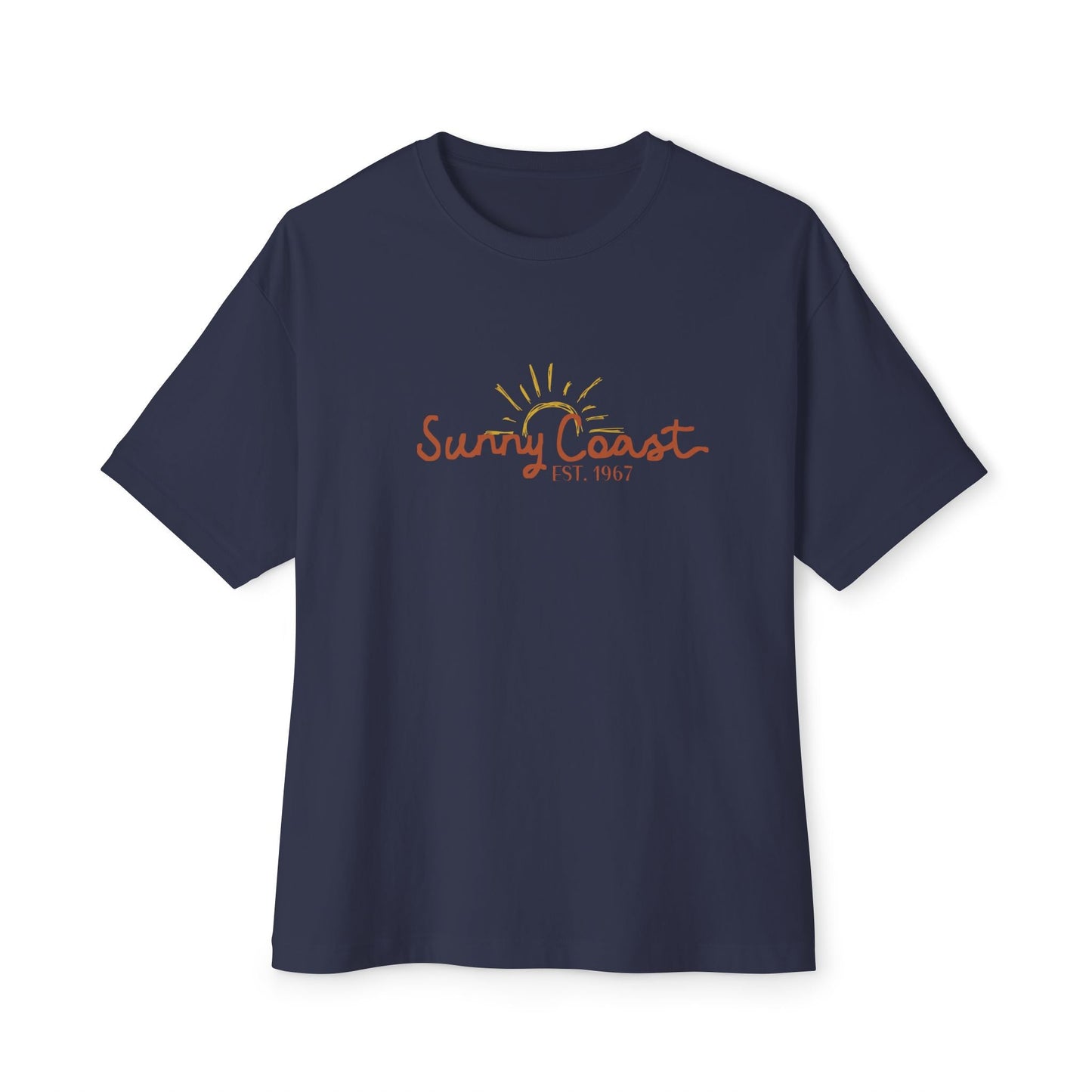Sunny Coast Vintage Unisex Oversized Boxy Tee - Relaxed Fit Graphic Tee for Beach Lovers - Solei Designs