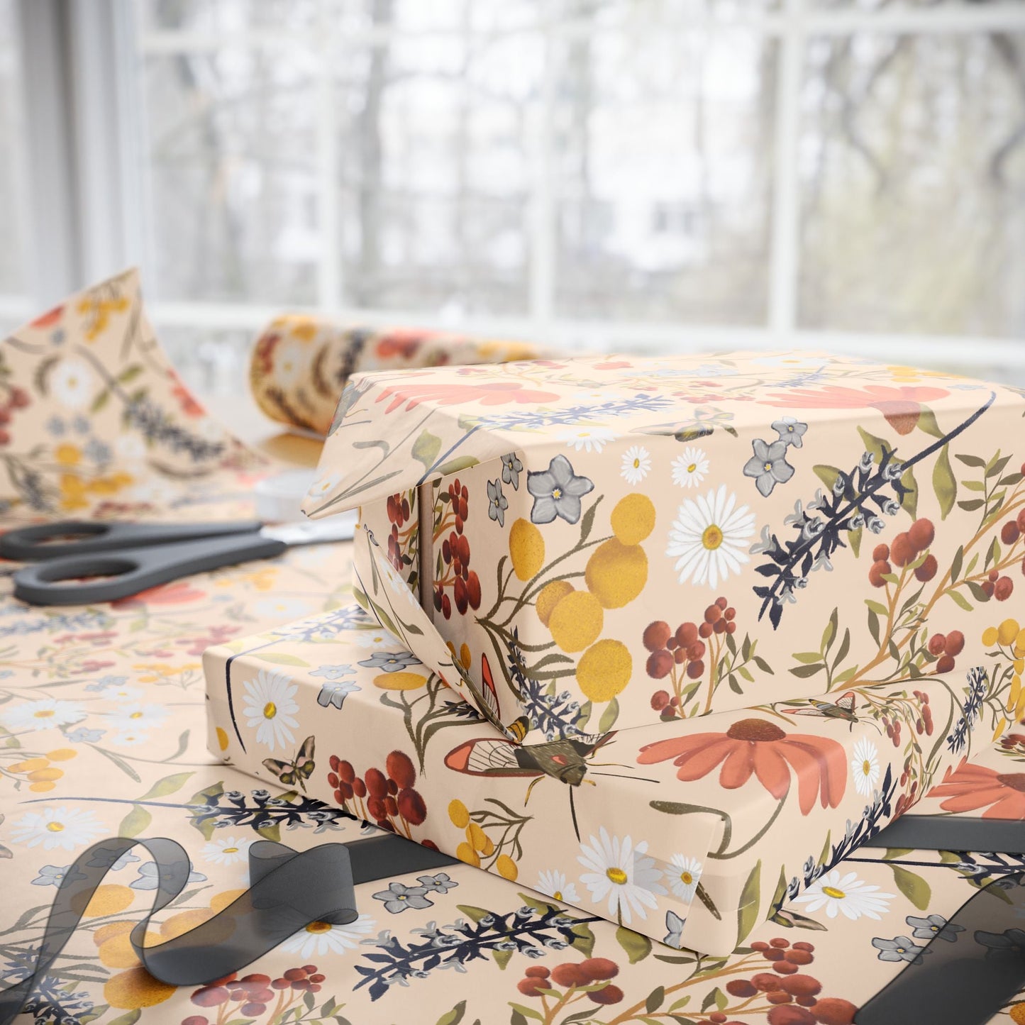 Whimsical Wildflower custom designed Wrapping Paper for Special Occasions - Solei Designs
