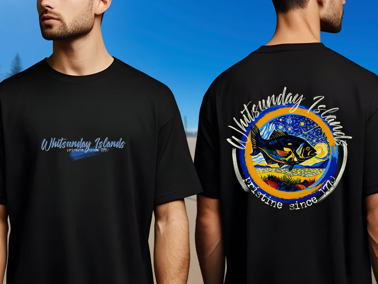 Whitsunday Van Gogh Style custom designed Australian souvenir t shirt - Solei Designs