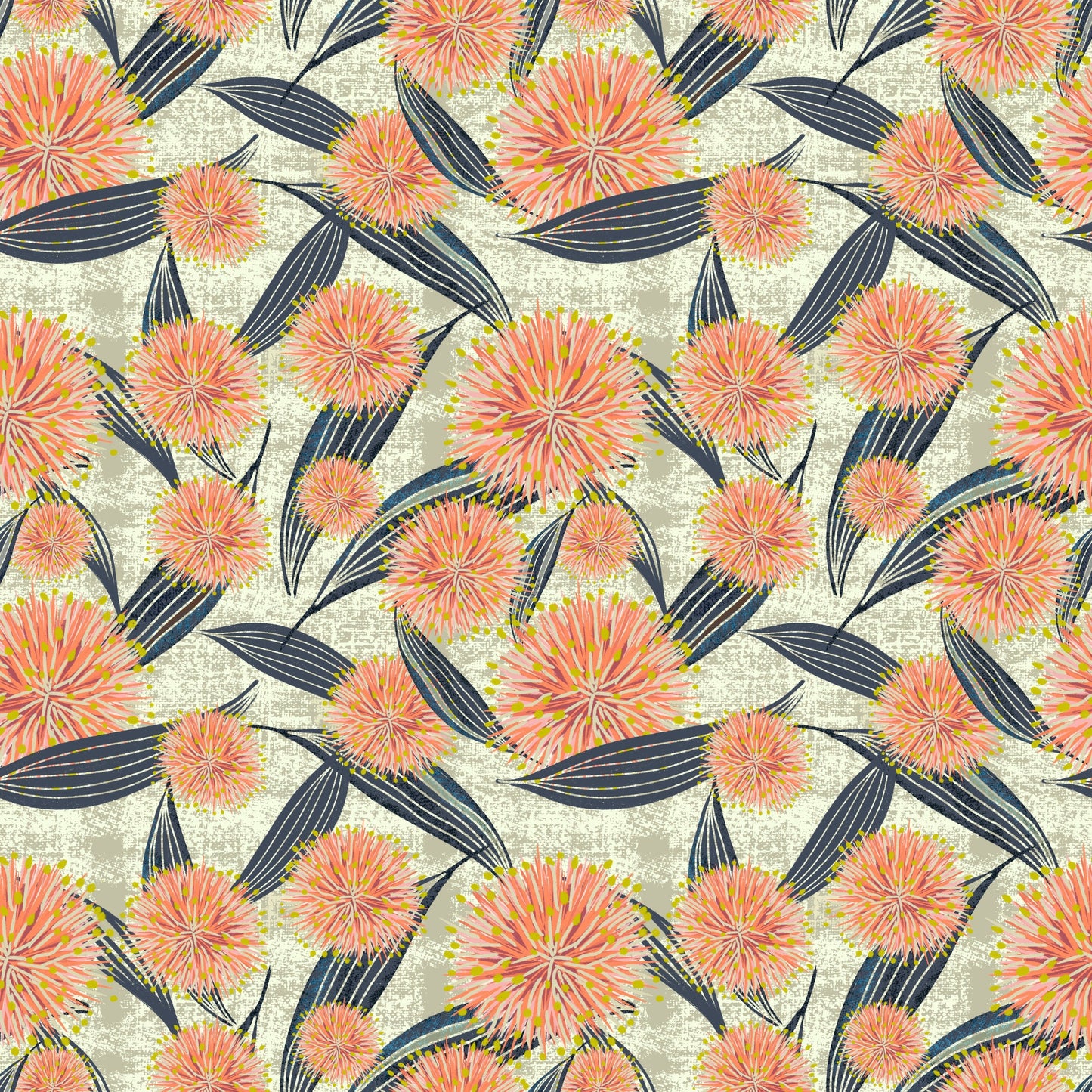 Warble Collection - Pink Hakea, Australian Native Flowers surface pattern design - Solei Designs