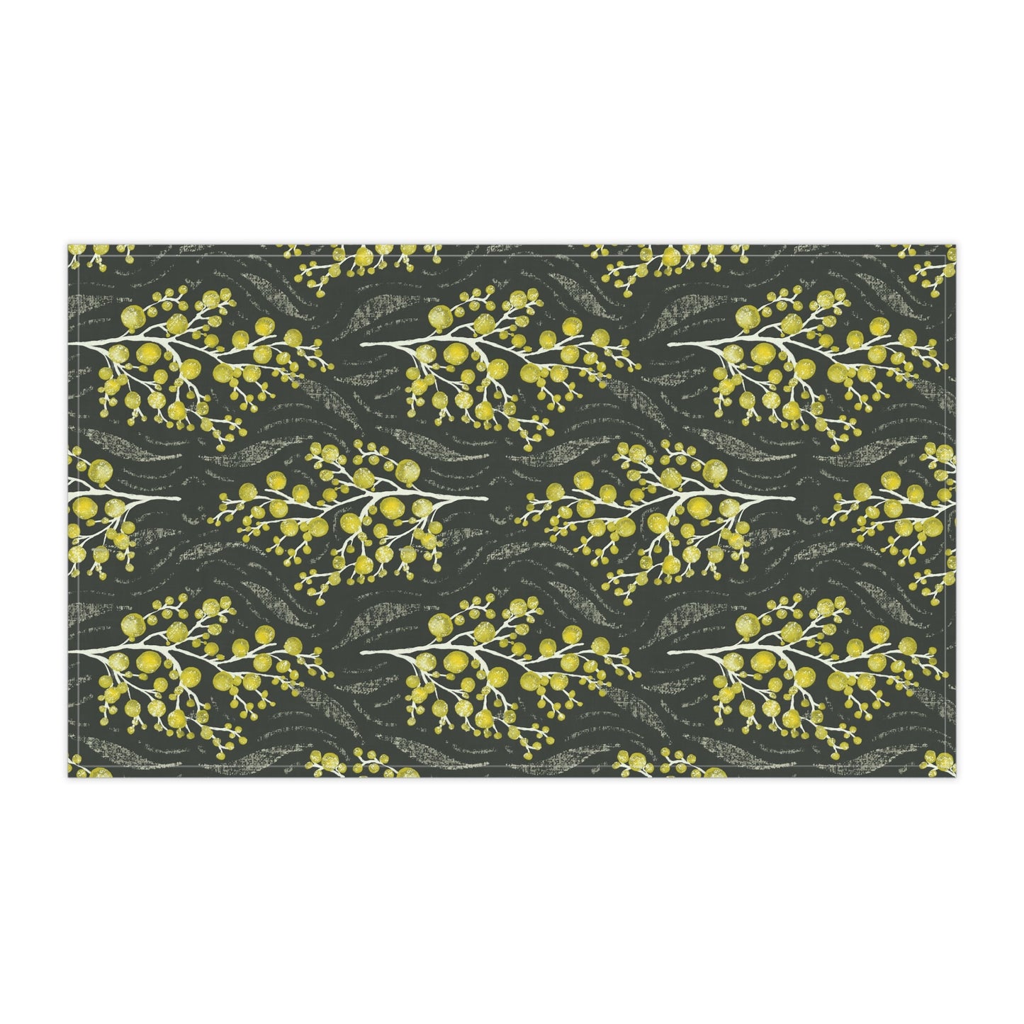 Wattle Dreams cotton kitchen tea towel - hand drawn artwork - Solei Designs