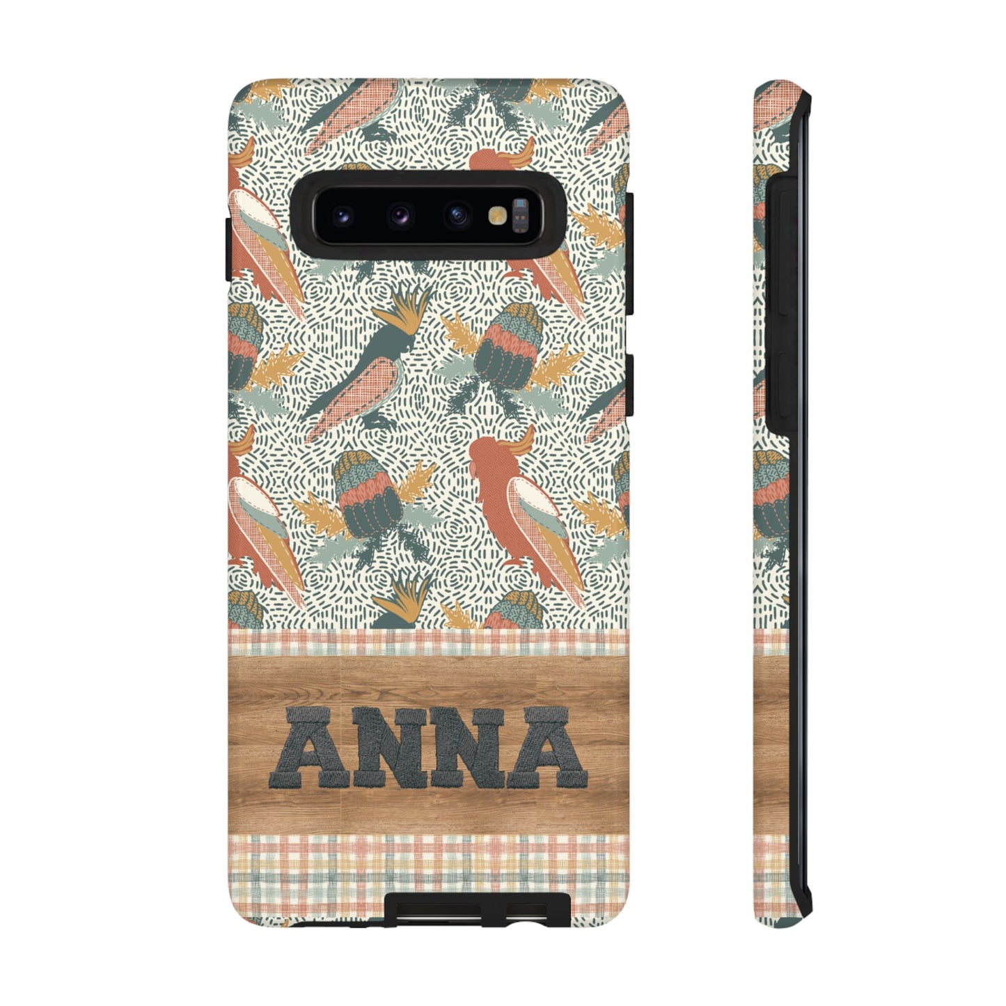 Personalised phone tough case - Native Patches hand drawn design