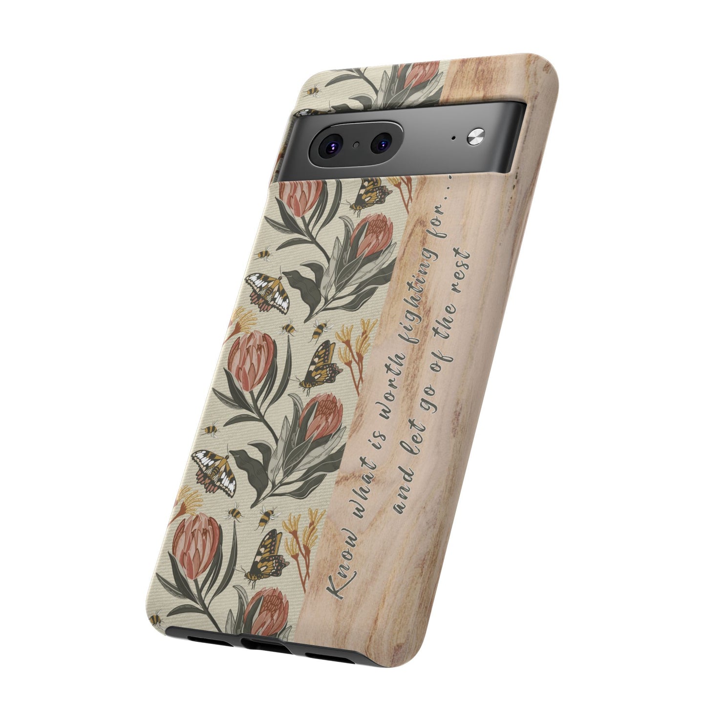 Phone tough case with hand drawn artwork and personalised affirmations