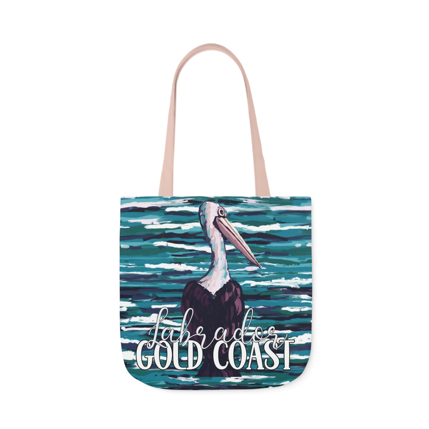 Australian Souvenir Canvas Tote Bag - Gold Coast Pelican hand drawn artwork - Solei Designs