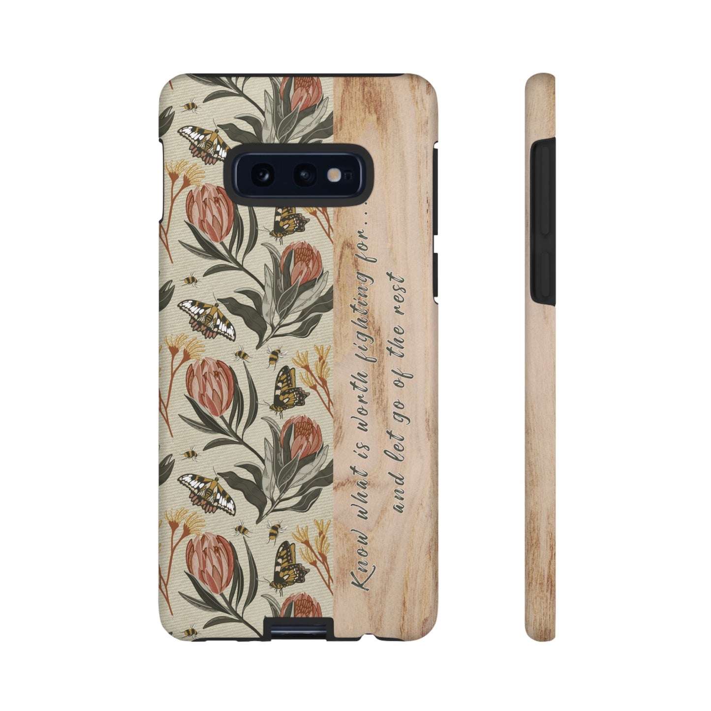 Phone tough case with hand drawn artwork and personalised affirmations