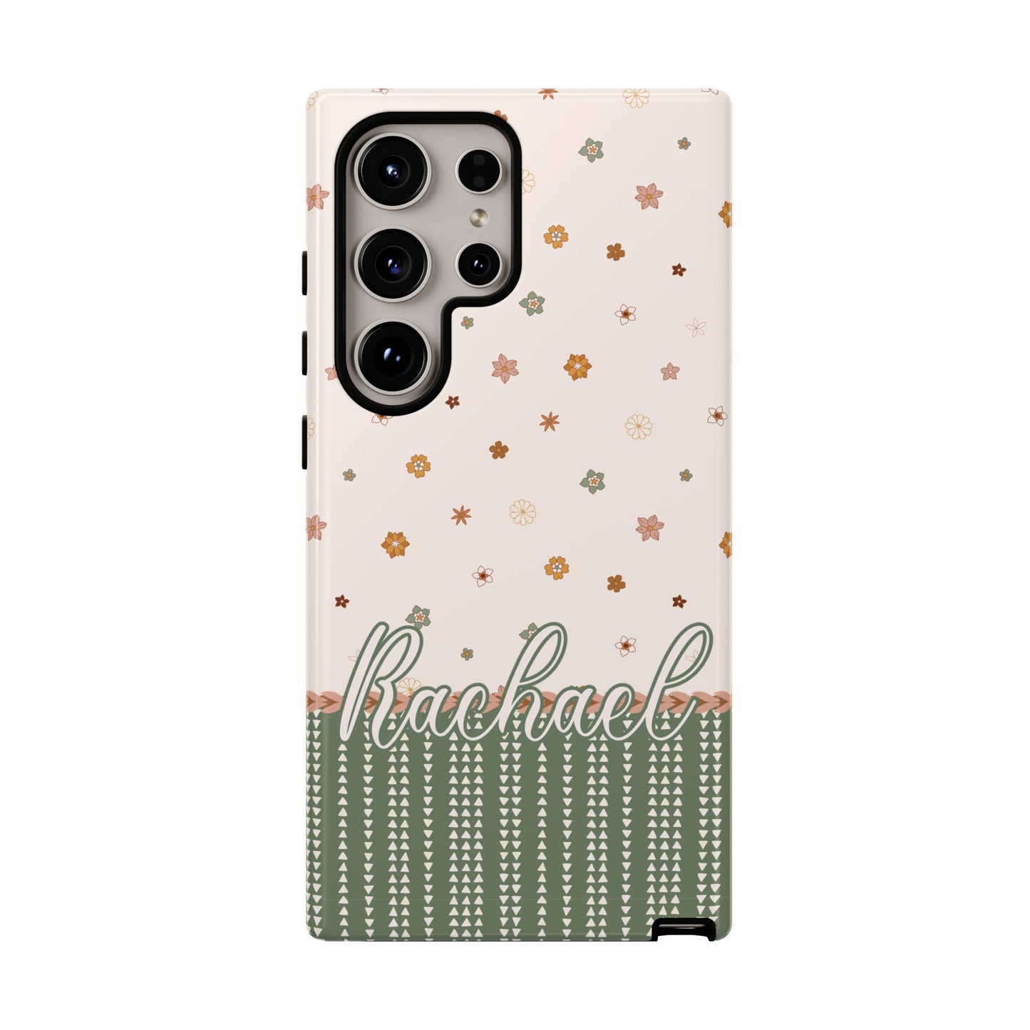 Personalised phone tough case - Pretty in pink ditsy floral design