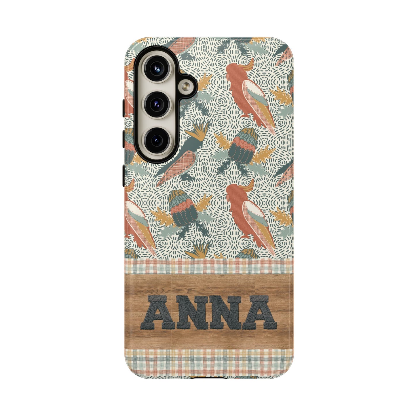 Personalised phone tough case - Native Patches hand drawn design