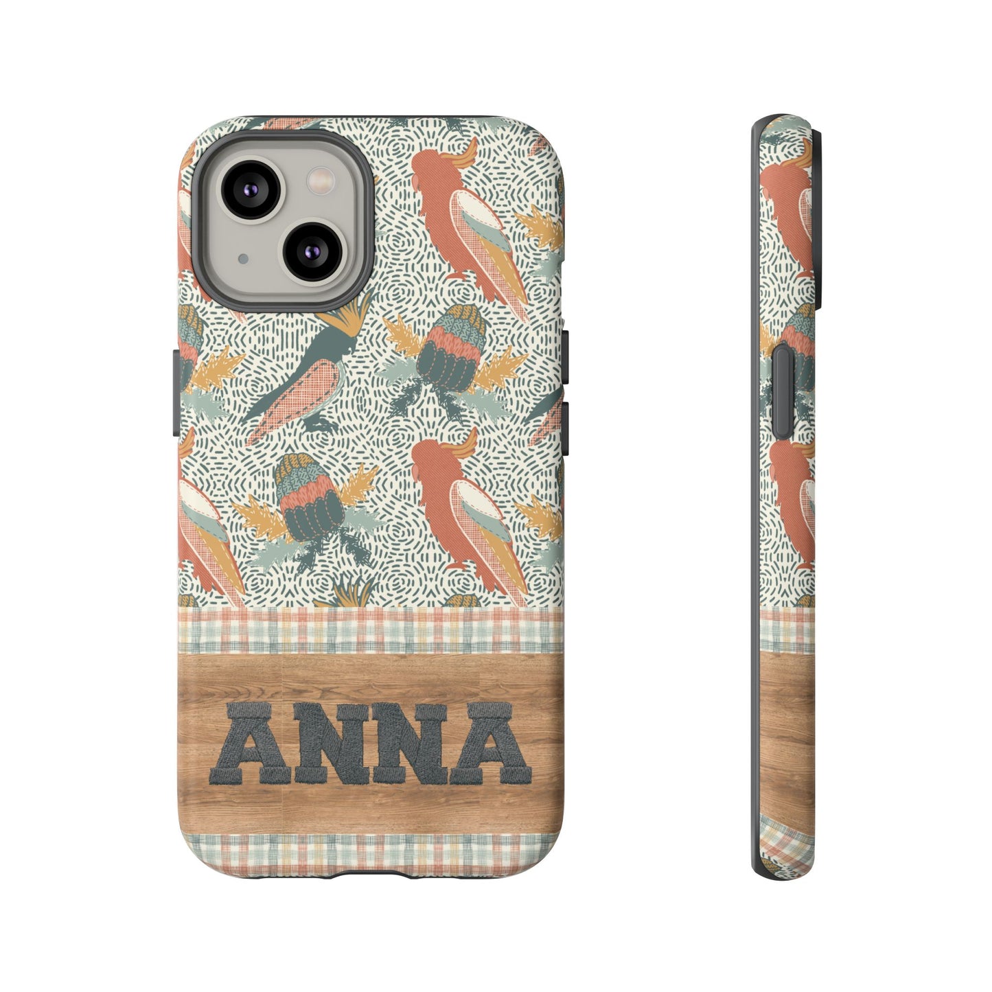 Personalised phone tough case - Native Patches hand drawn design