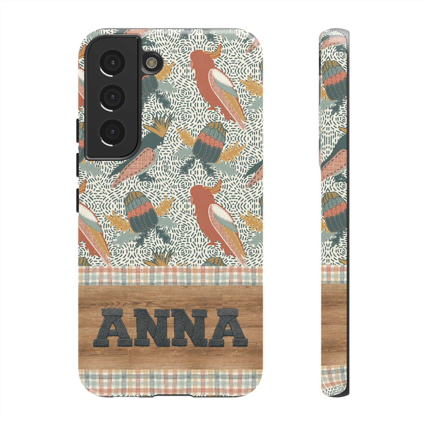 Personalised phone tough case - Native Patches hand drawn design