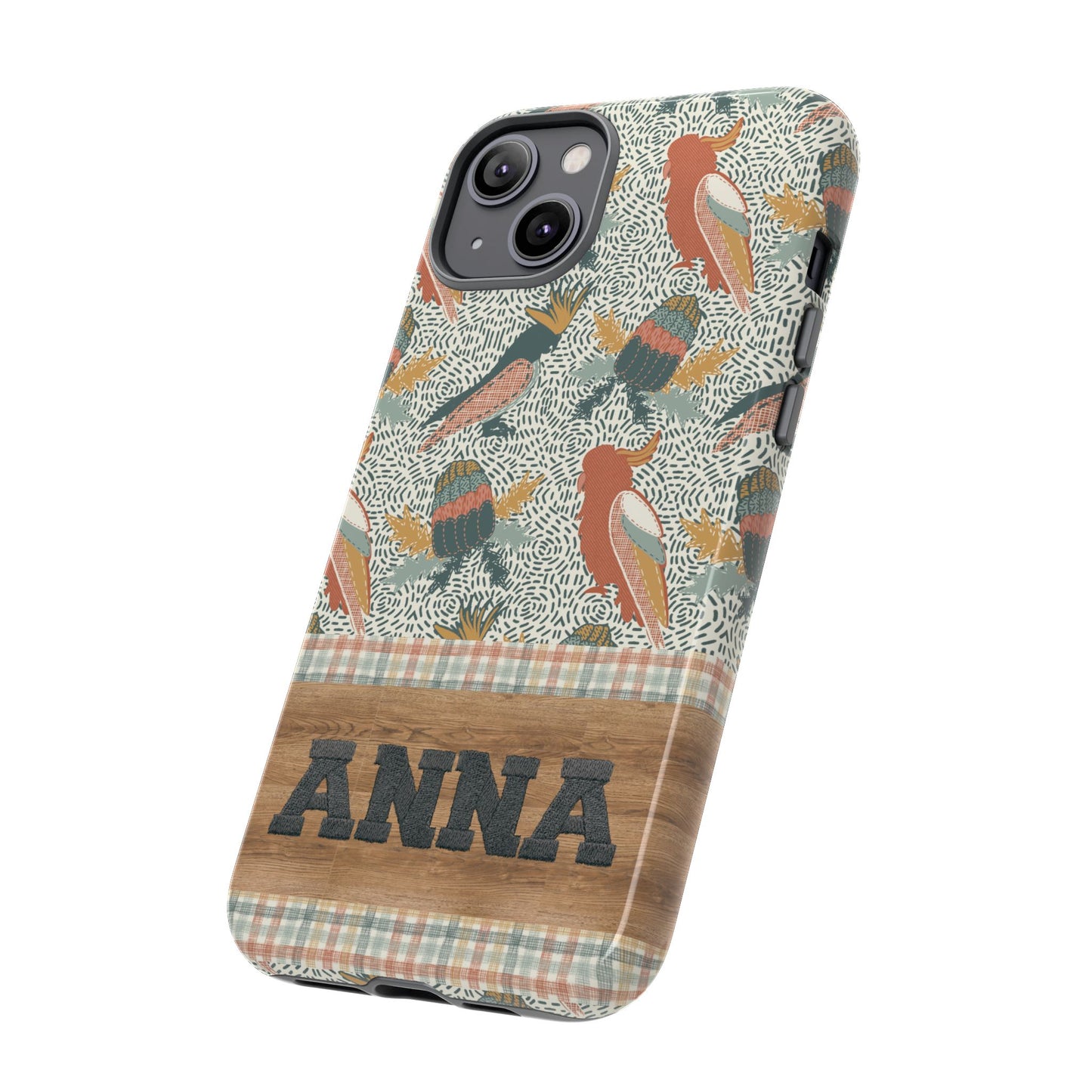 Personalised phone tough case - Native Patches hand drawn design