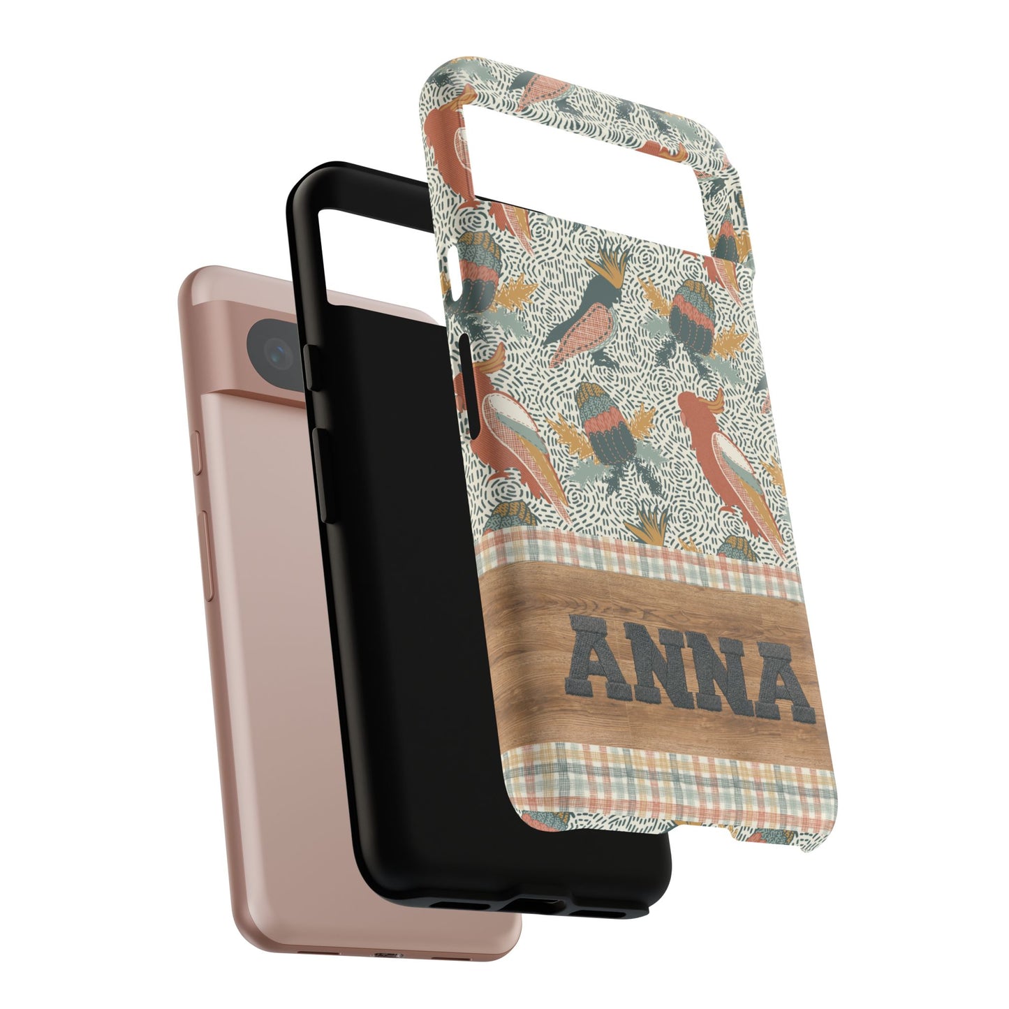 Personalised phone tough case - Native Patches hand drawn design