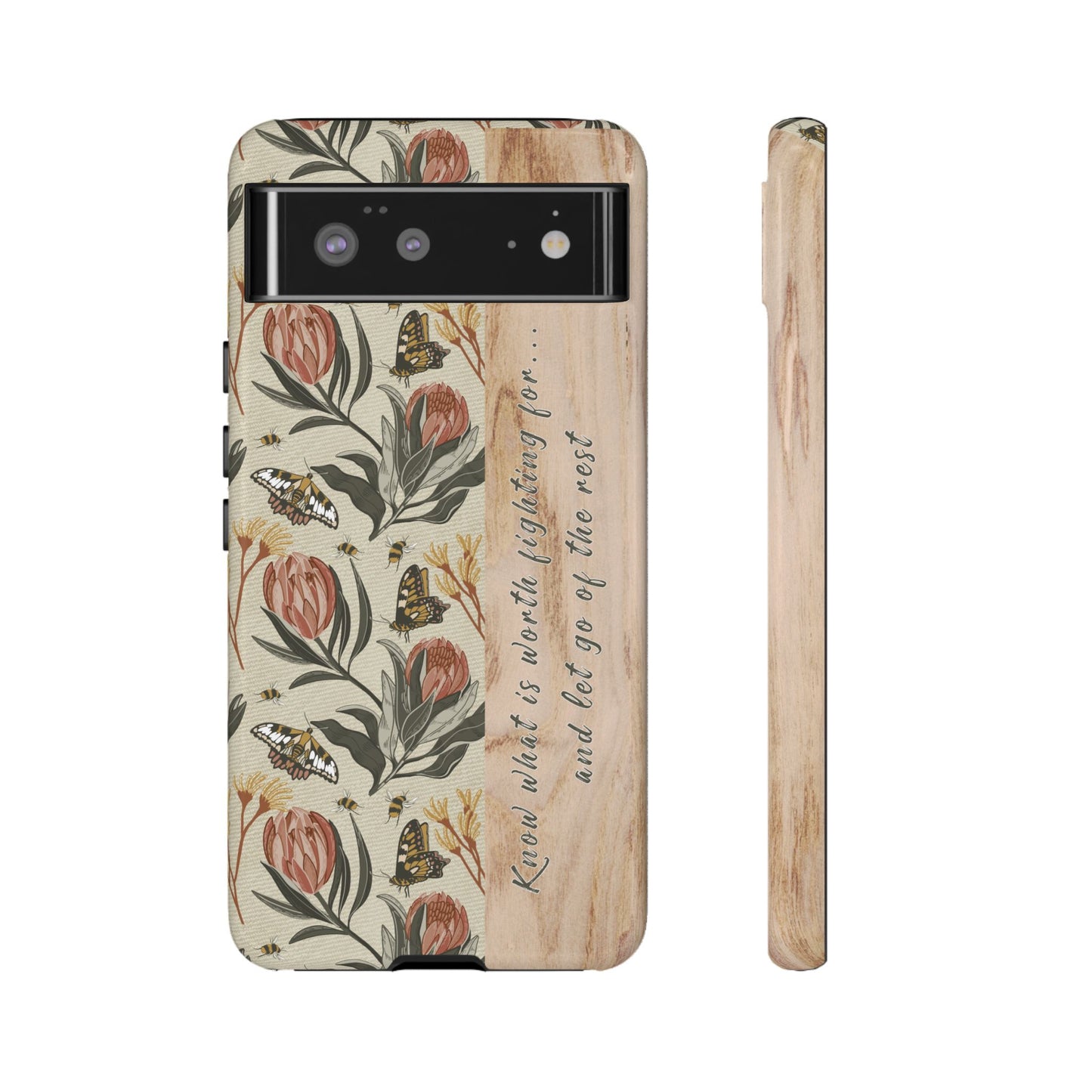 Phone tough case with hand drawn artwork and personalised affirmations