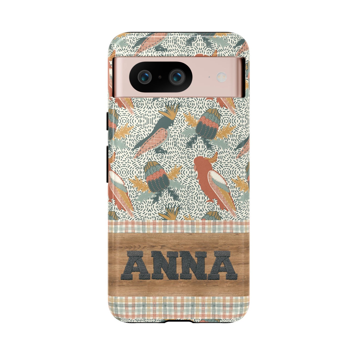 Personalised phone tough case - Native Patches hand drawn design