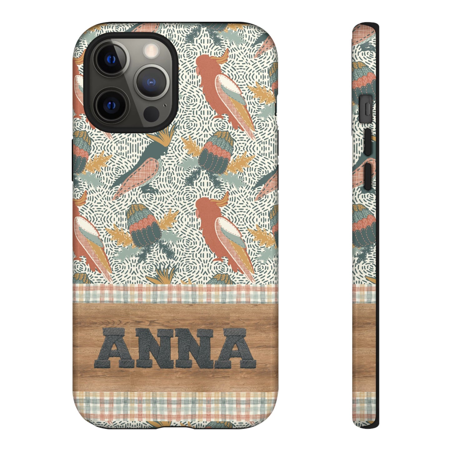 Personalised phone tough case - Native Patches hand drawn design