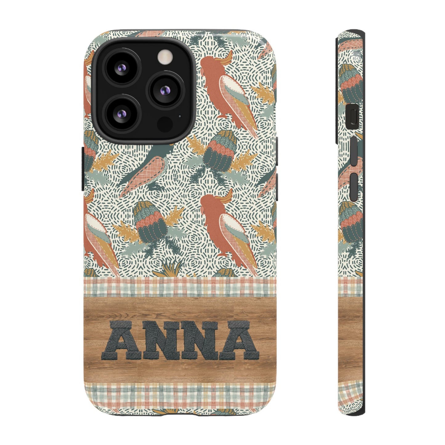 Personalised phone tough case - Native Patches hand drawn design