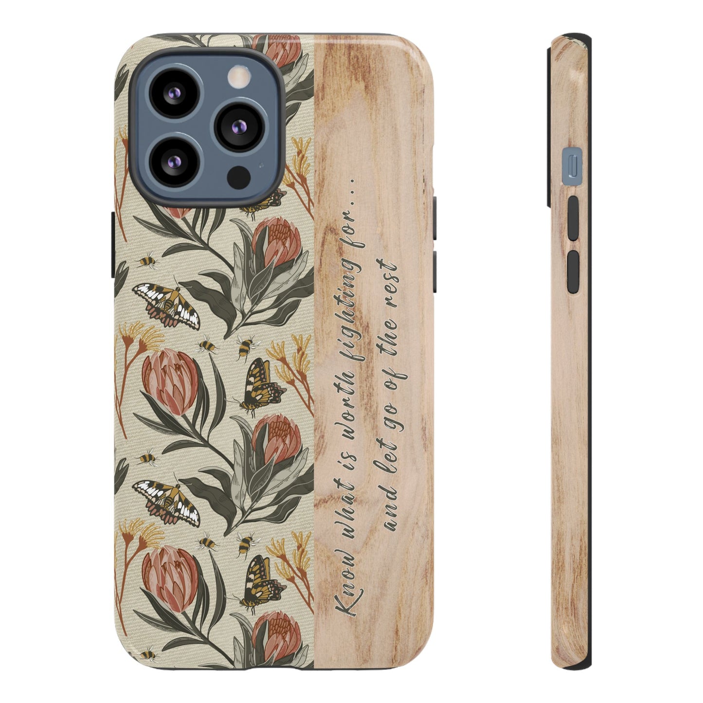 Phone tough case with hand drawn artwork and personalised affirmations