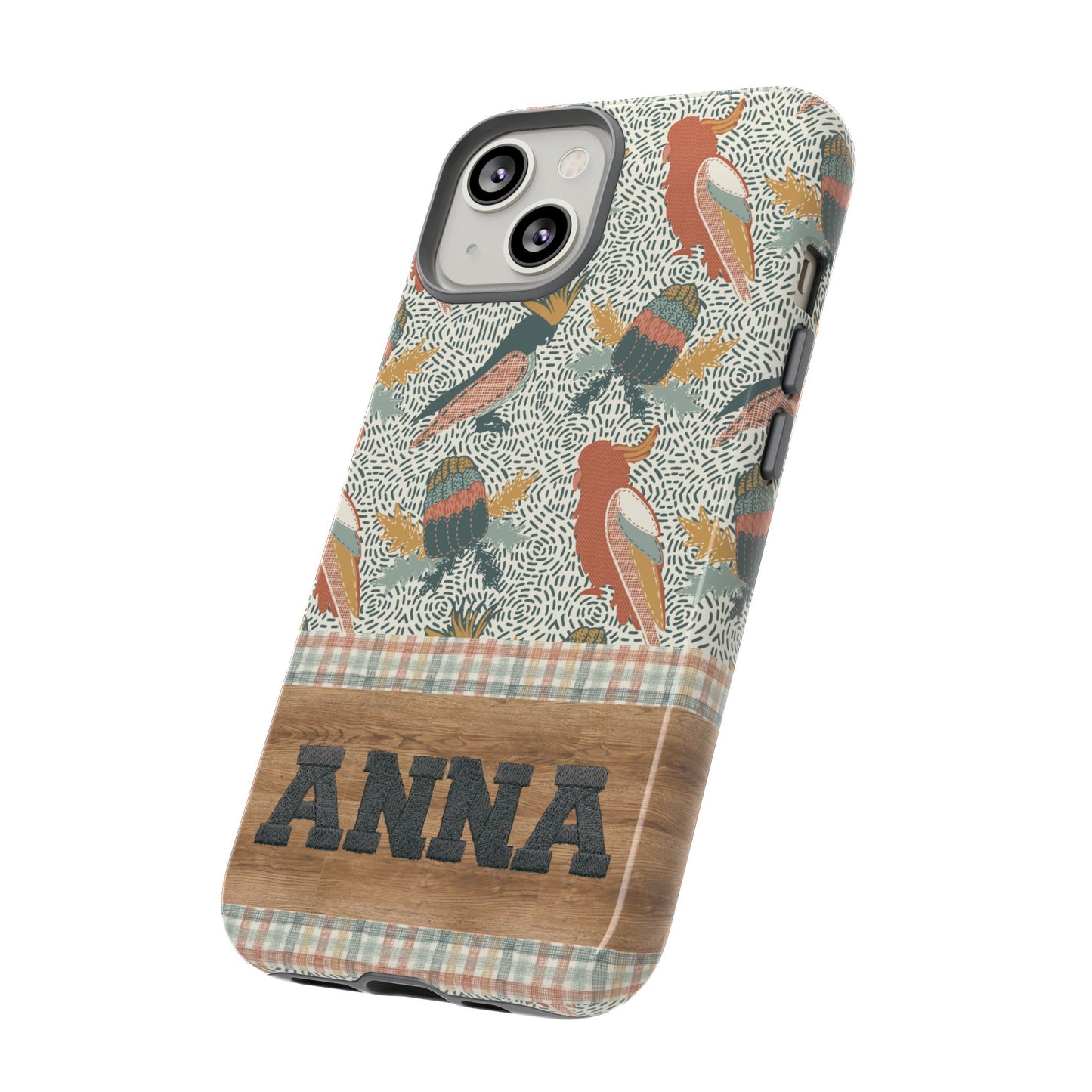 Personalised phone tough case - Native Patches hand drawn design