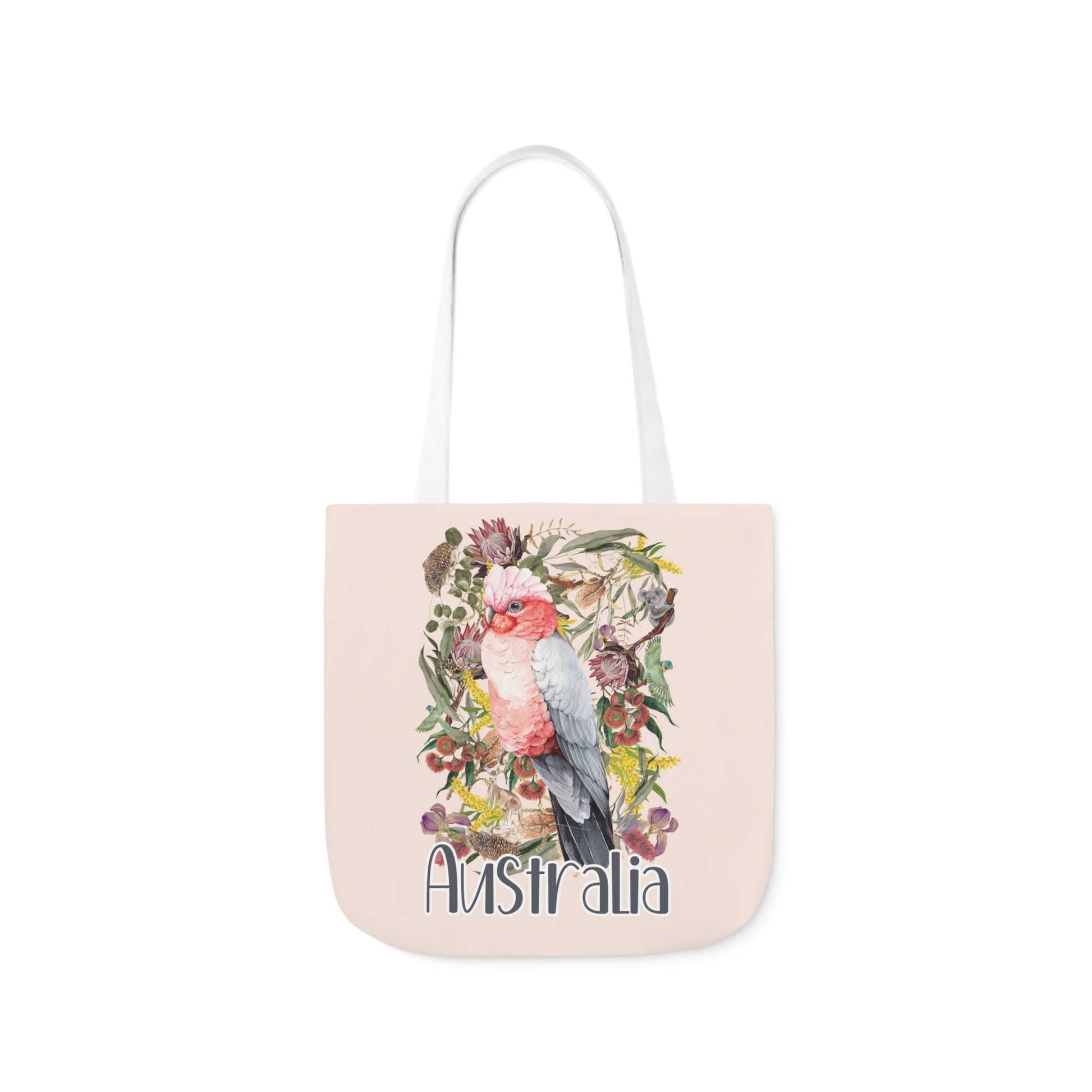 Australian Souvenir Canvas Tote Bag - Pink Galah design - Solei Designs