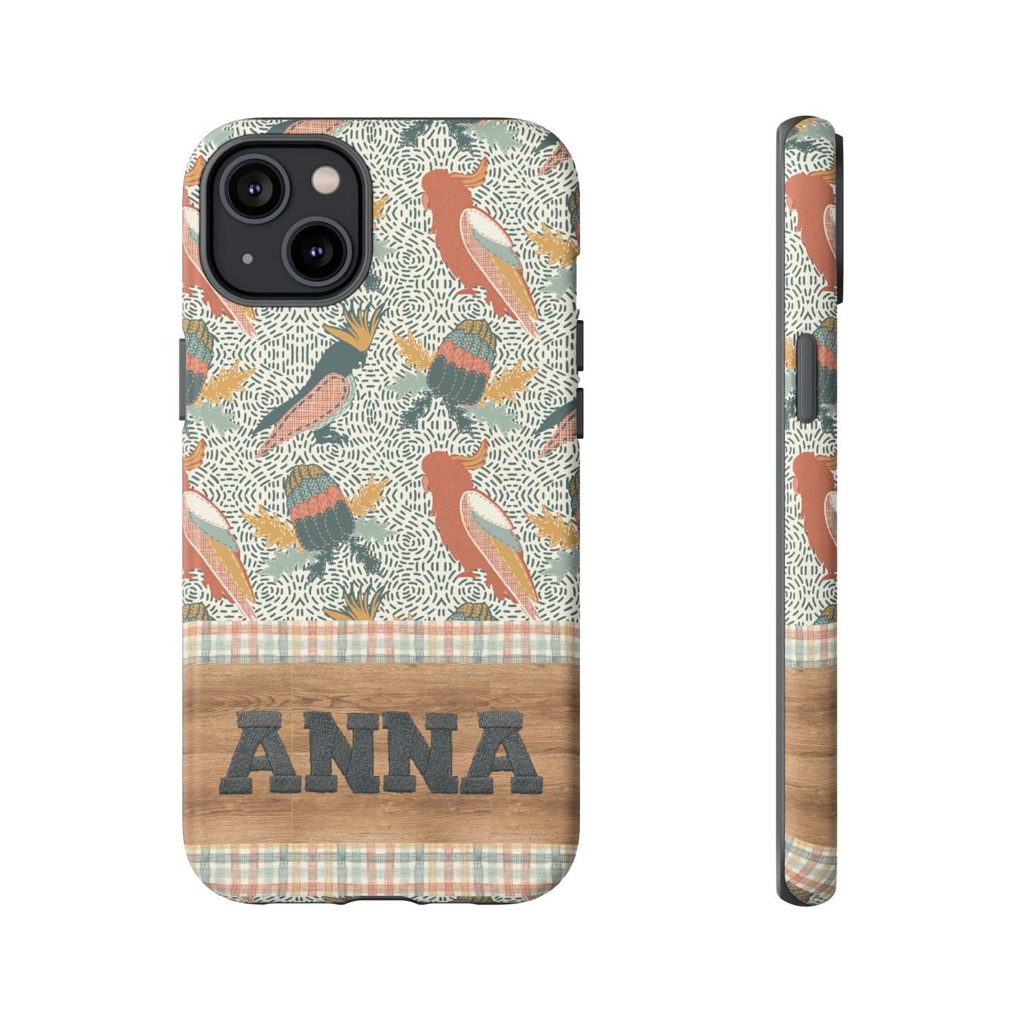 Personalised phone tough case - Native Patches hand drawn design