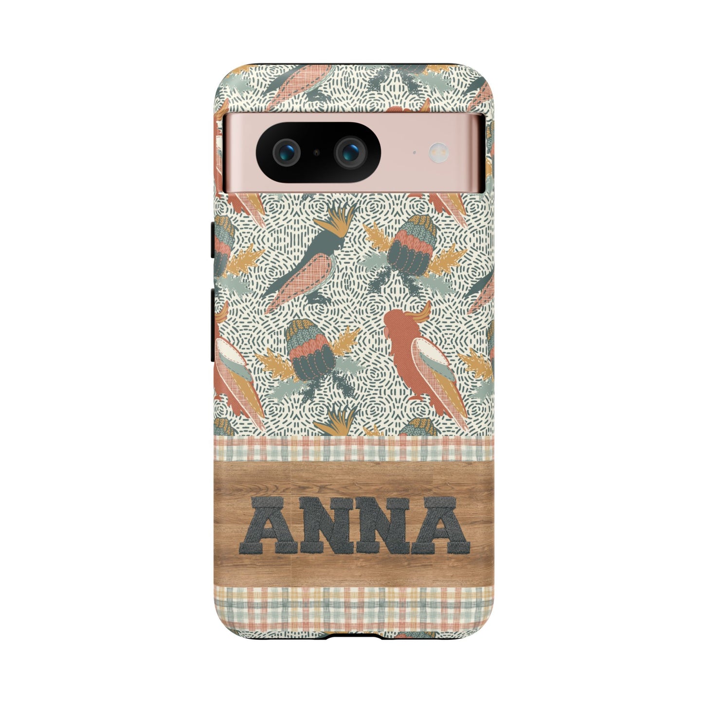 Personalised phone tough case - Native Patches hand drawn design