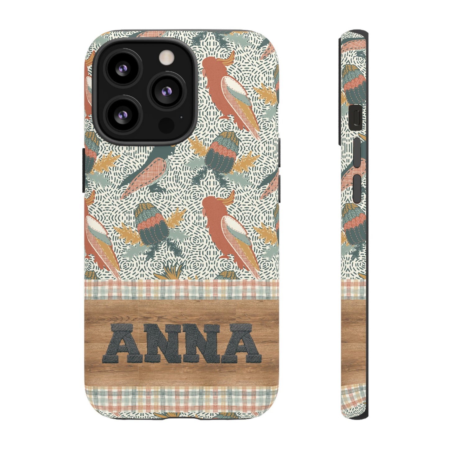 Personalised phone tough case - Native Patches hand drawn design