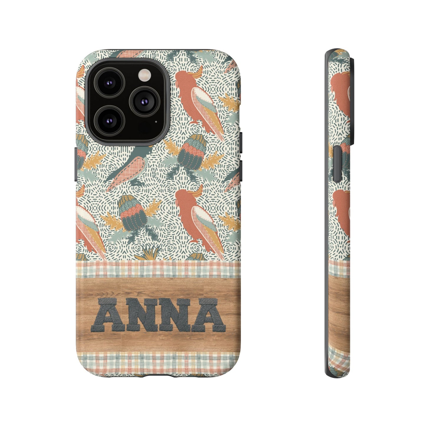 Personalised phone tough case - Native Patches hand drawn design