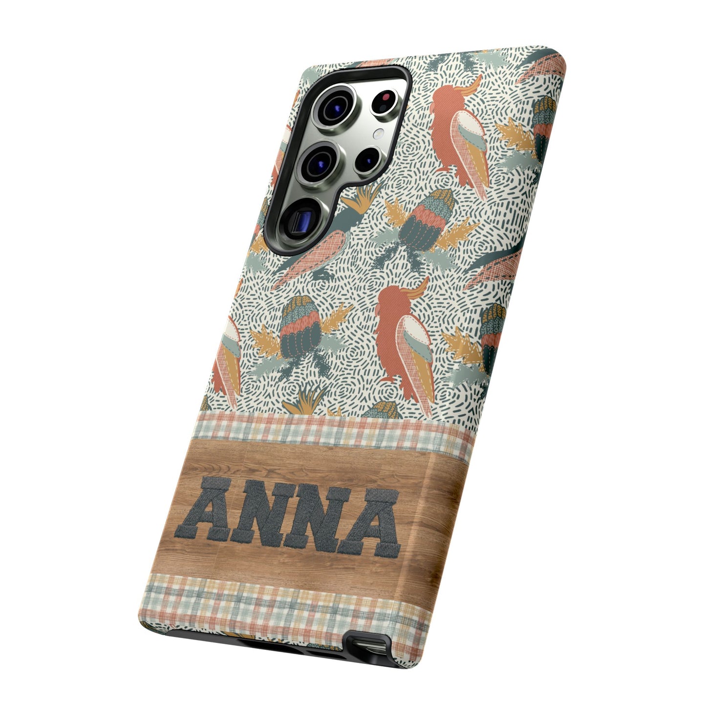 Personalised phone tough case - Native Patches hand drawn design