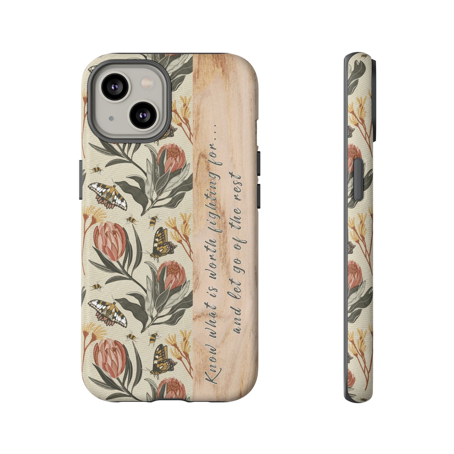 Phone tough case with hand drawn artwork and personalised affirmations