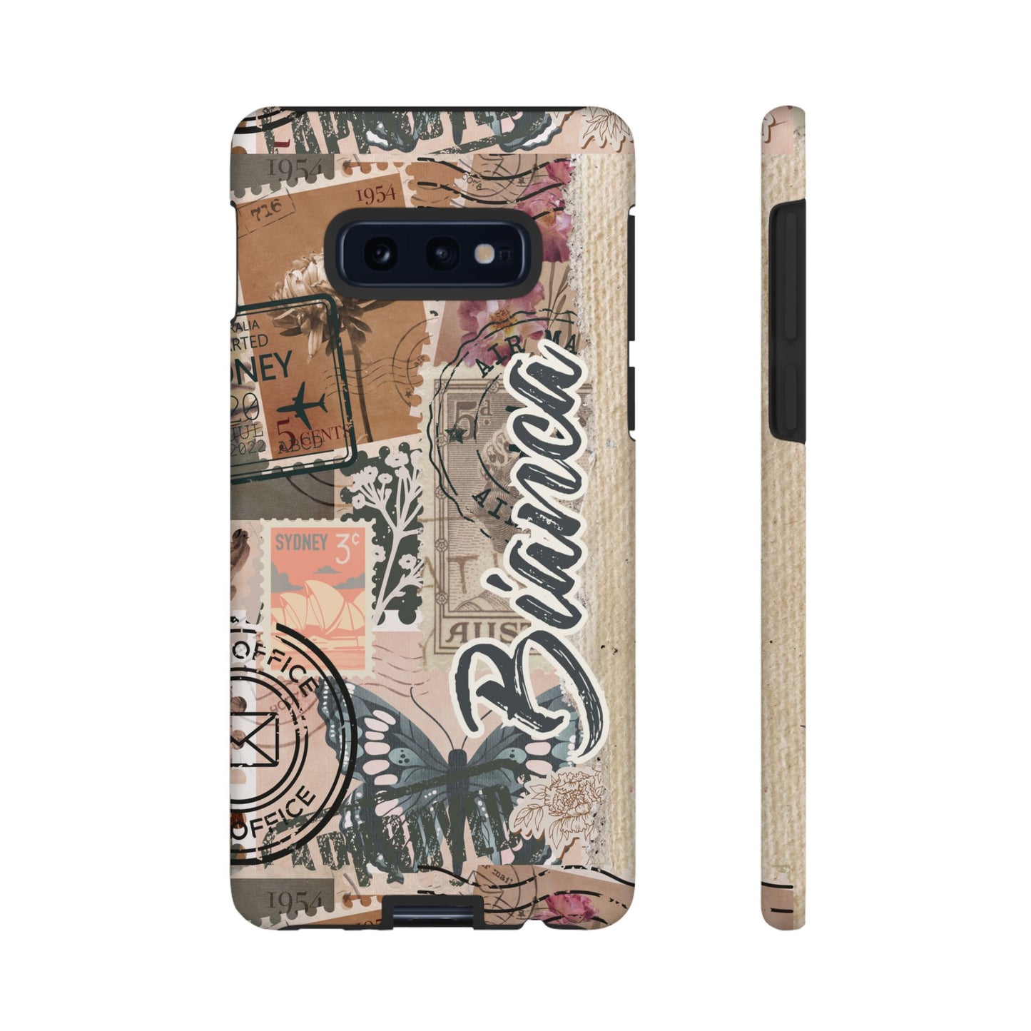 Personalised phone tough case - vintage stamp design