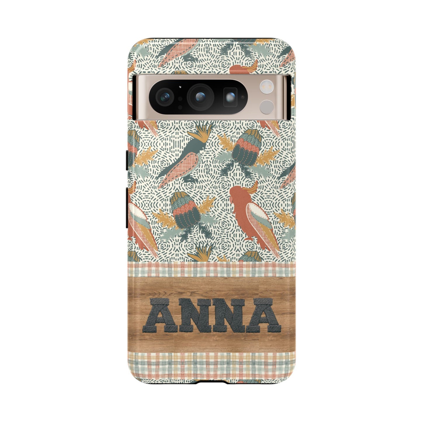 Personalised phone tough case - Native Patches hand drawn design